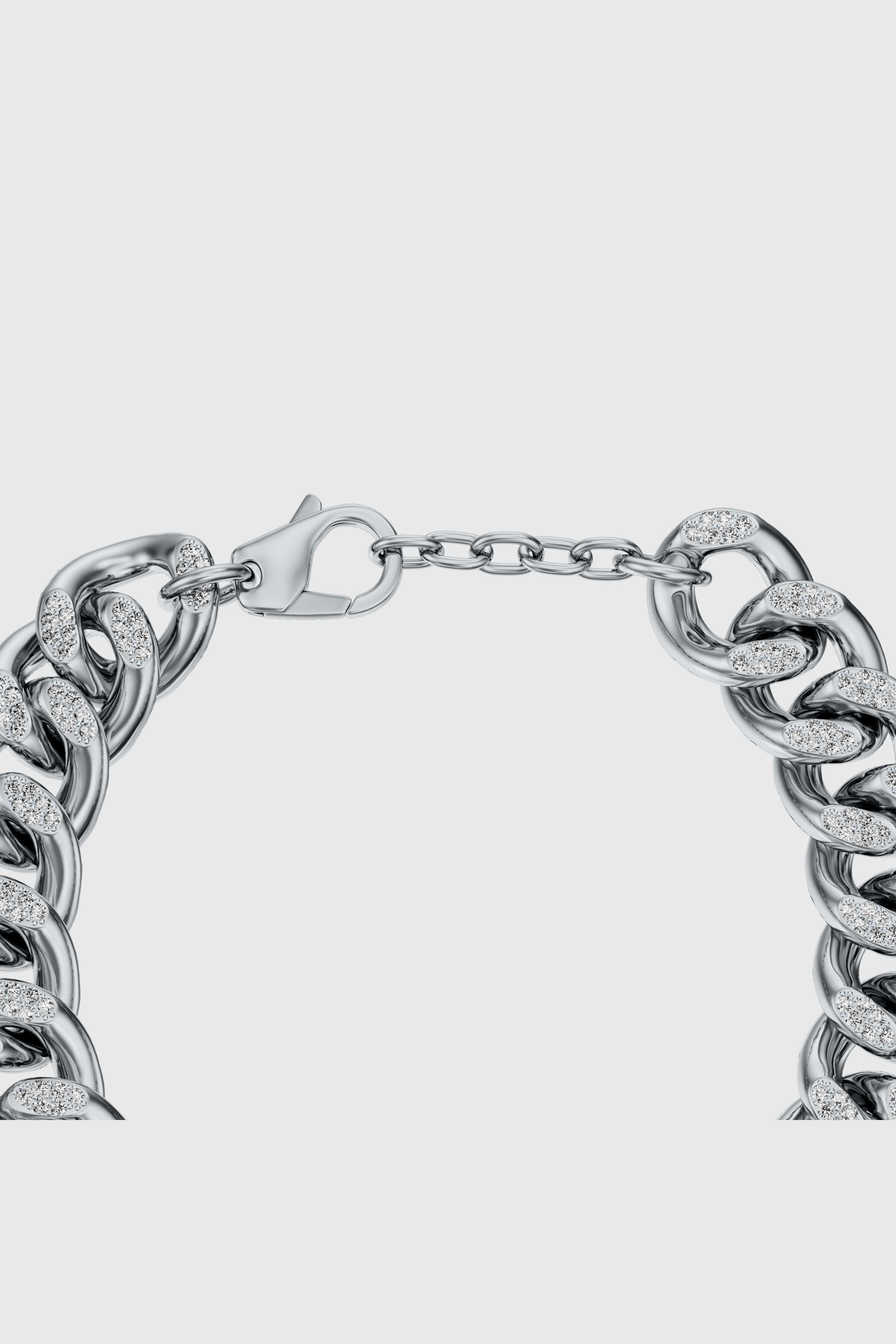 Diesel - DX1707040 JEWELLERY, Bracelet cha&icirc;ne en acier inoxydable oval D avec glitz Mixte in Gris argent&eacute; - 3