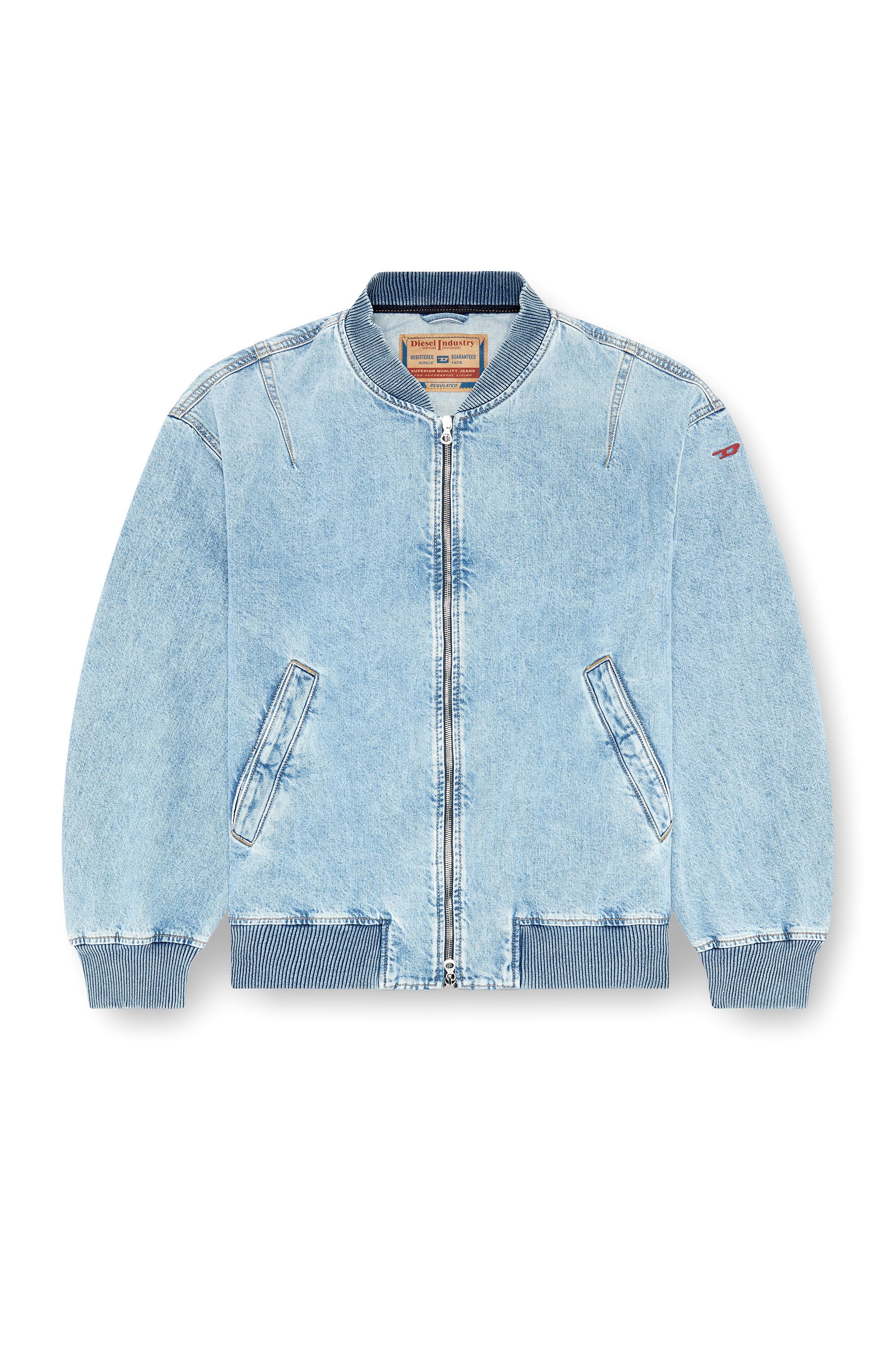 Diesel - D-VINZ, Veste bomber en denim Homme in Bleu - 3