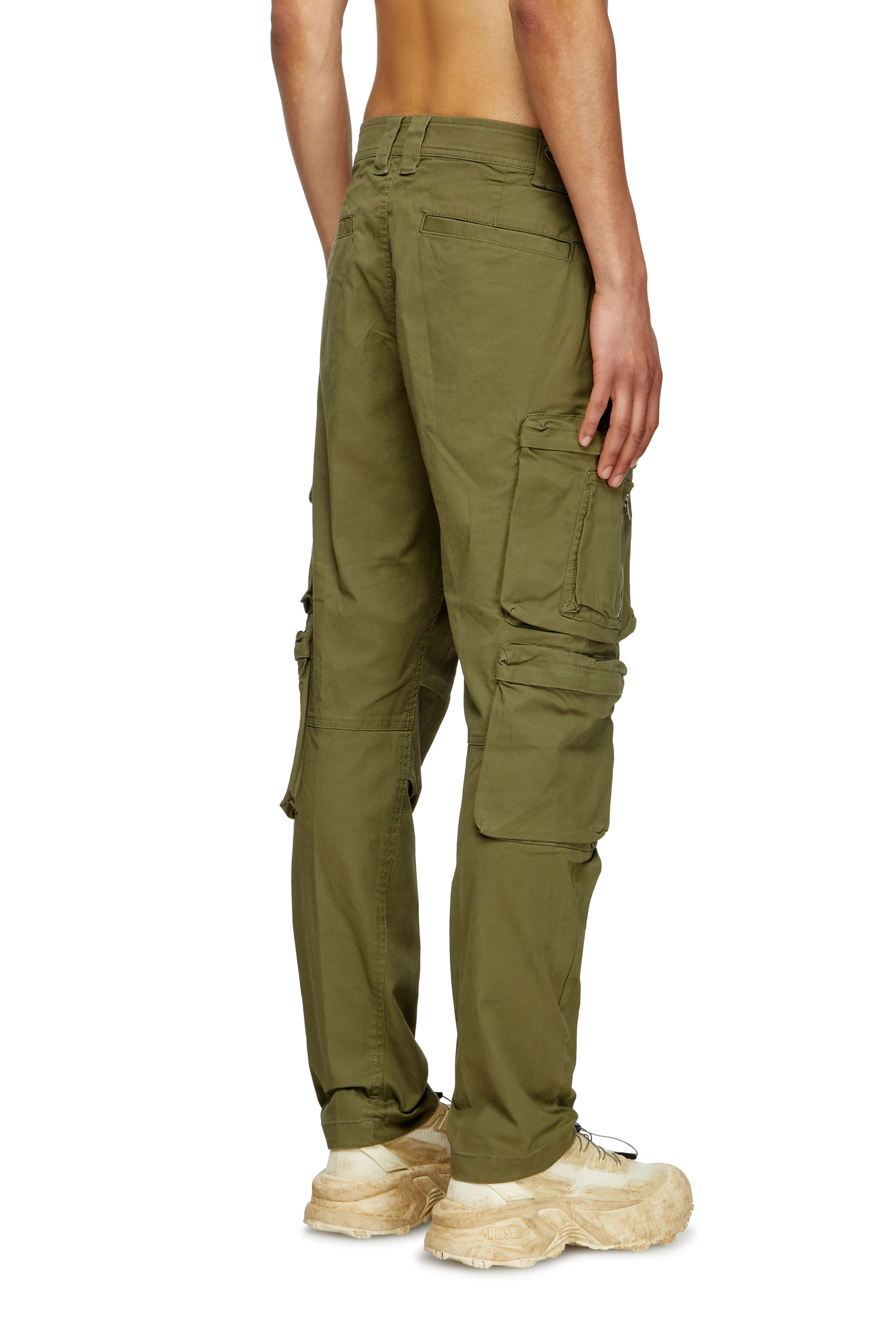 Diesel - P-ARLEM, Man's Cargo pants with zip pocket in Military Green - 4