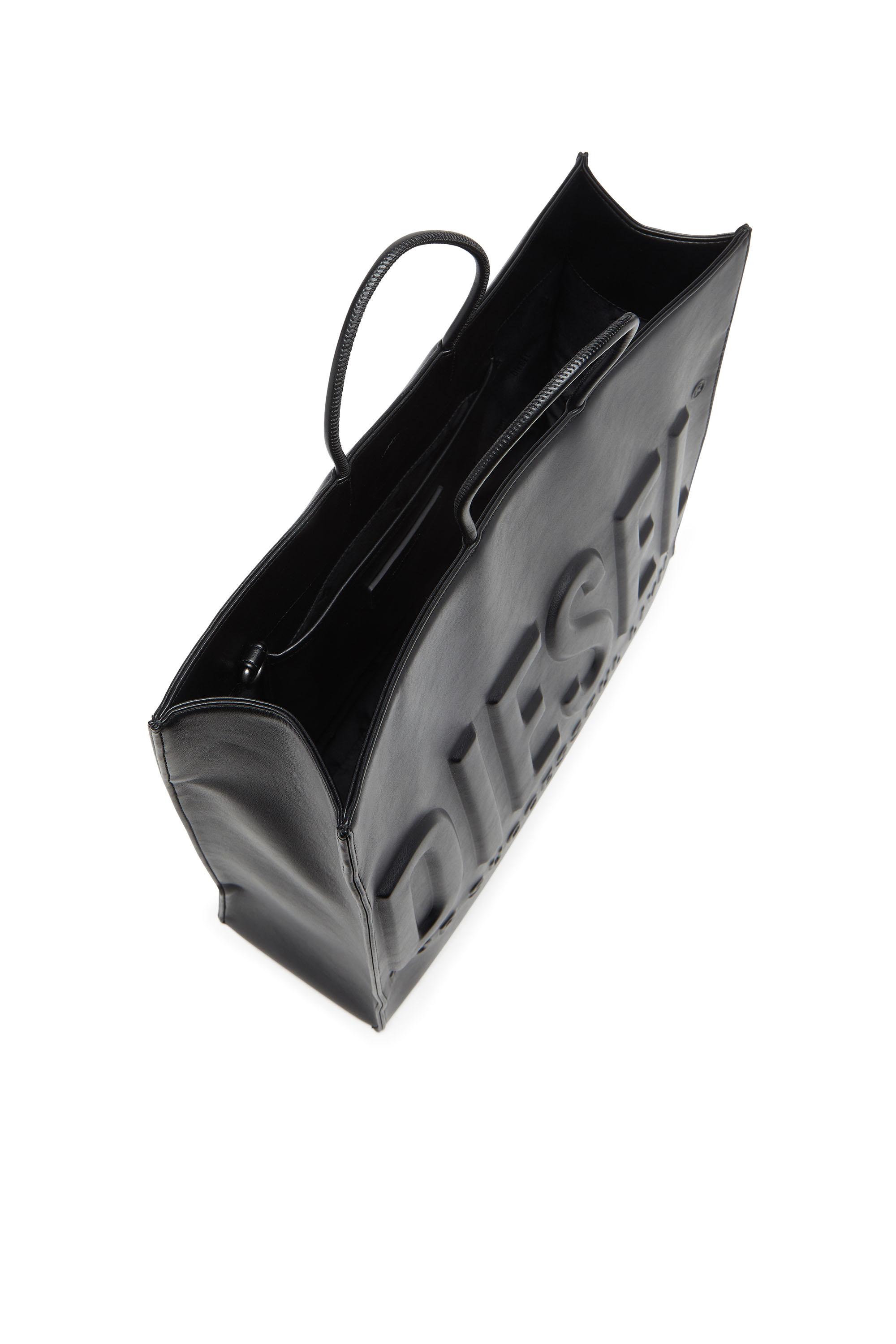 Diesel - DSL 3D SHOPPER EW X, Dsl 3D-Sac shopping en PU souple avec logo en relief Mixte in Noir - 3