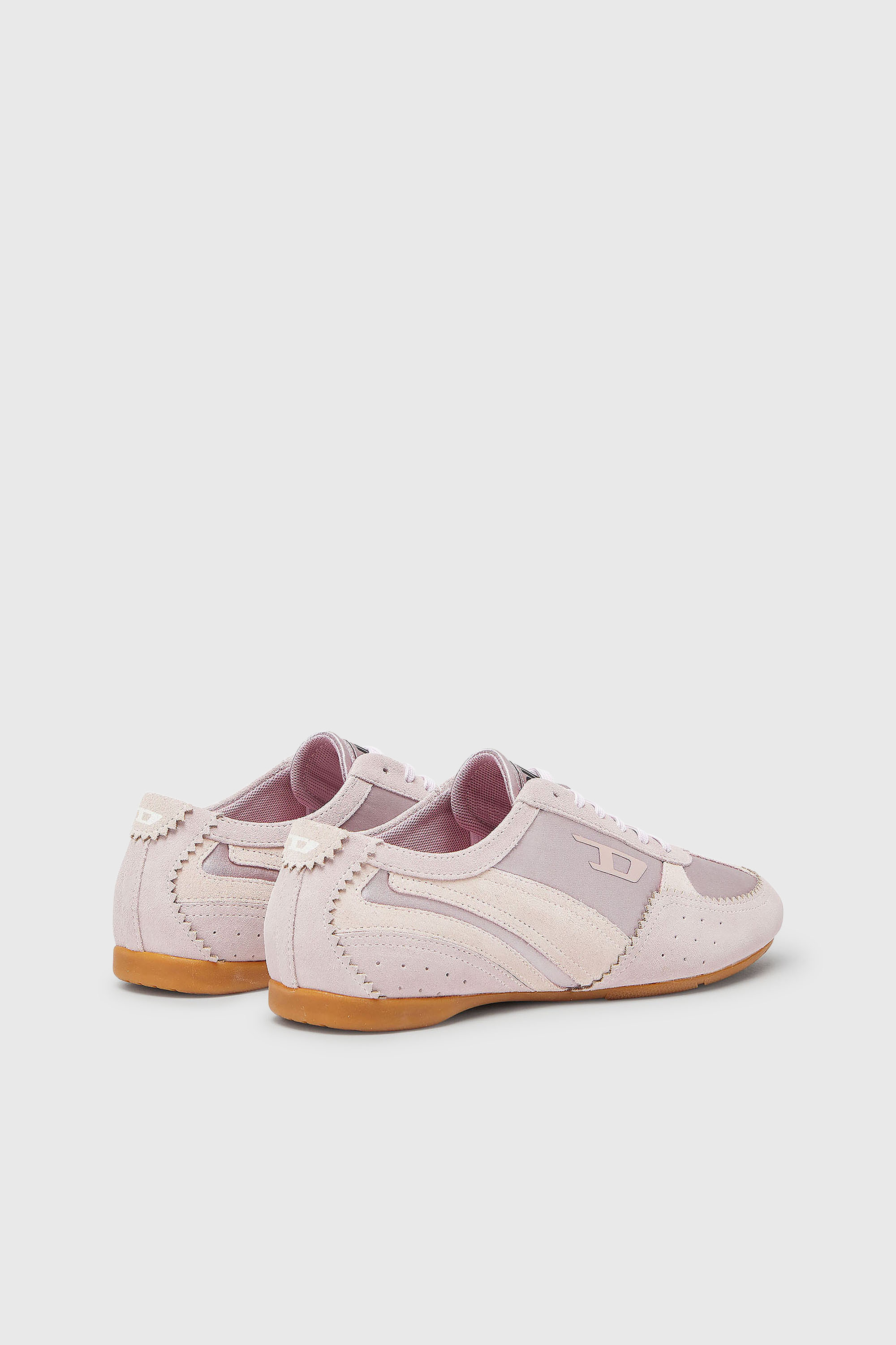 Diesel - D-MILE LOW II W, D-Mile-Baskets avec empi&egrave;cements en su&egrave;de Femme in Rose - 3