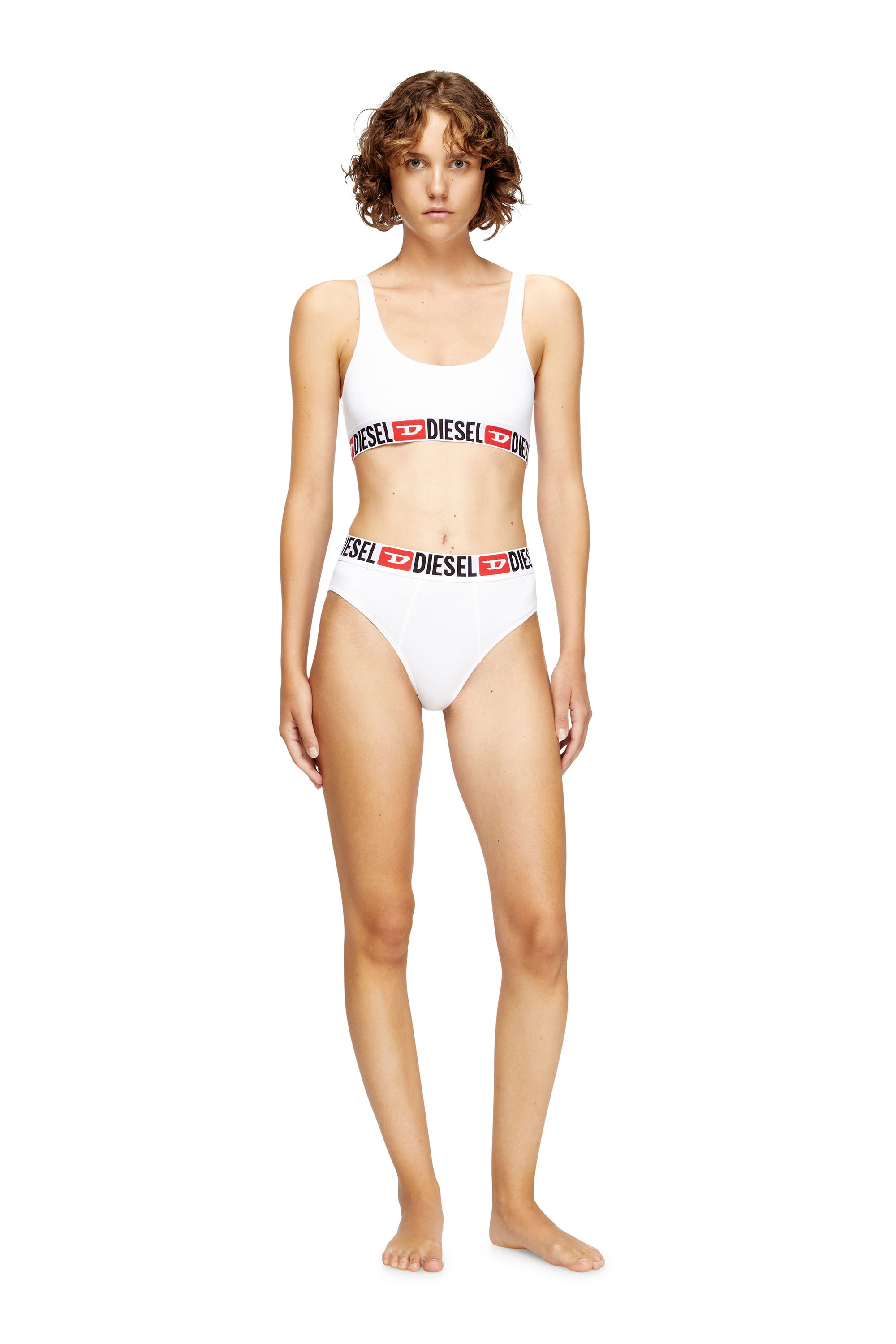 Diesel - UFSB-ORIBA, Bralette avec bande logo Femme in Blanc - 2
