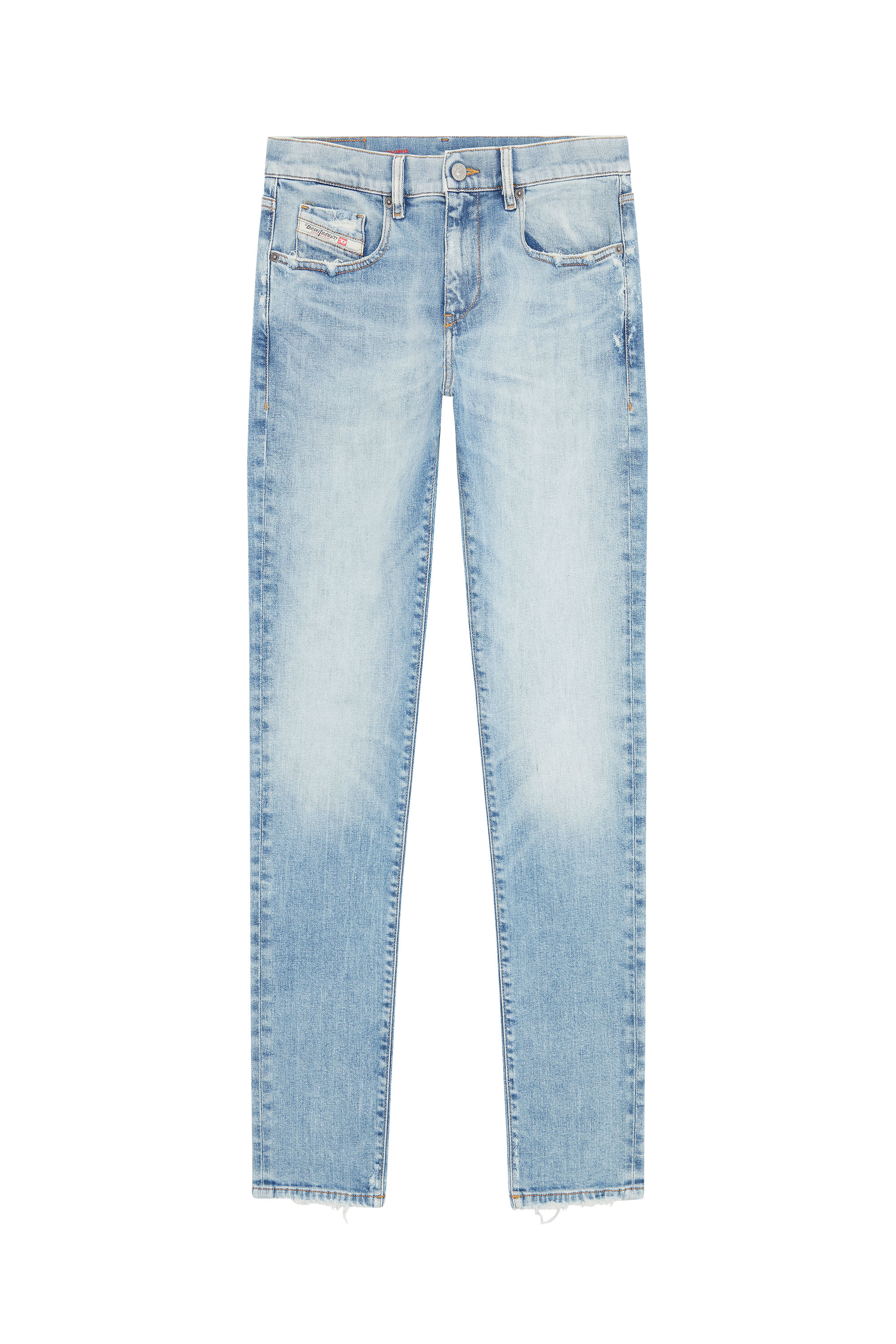 Diesel - 2019 D-Strukt 09E67 Slim Jeans, Bleu Clair - Image 1