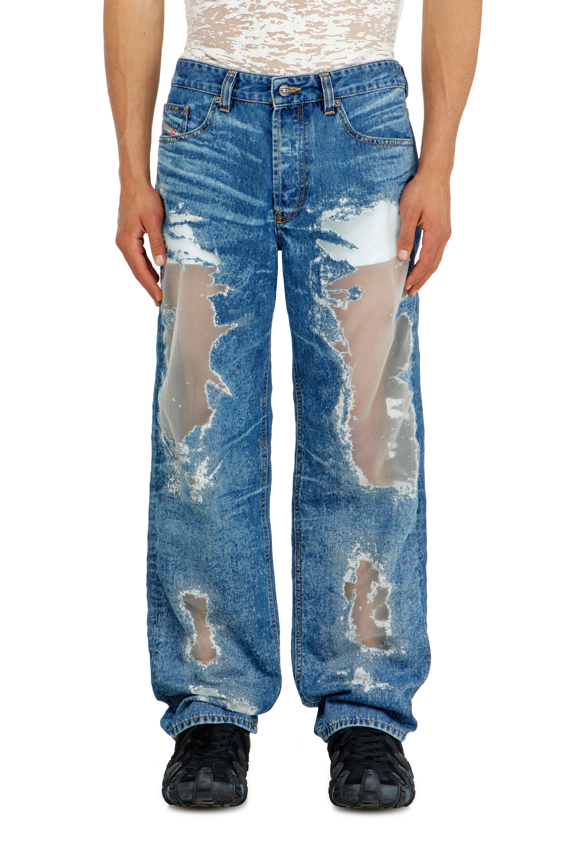 Diesel - Regular Jeans 2024 D-Macs 068ZH Homme, Bleu moyen - Image 3