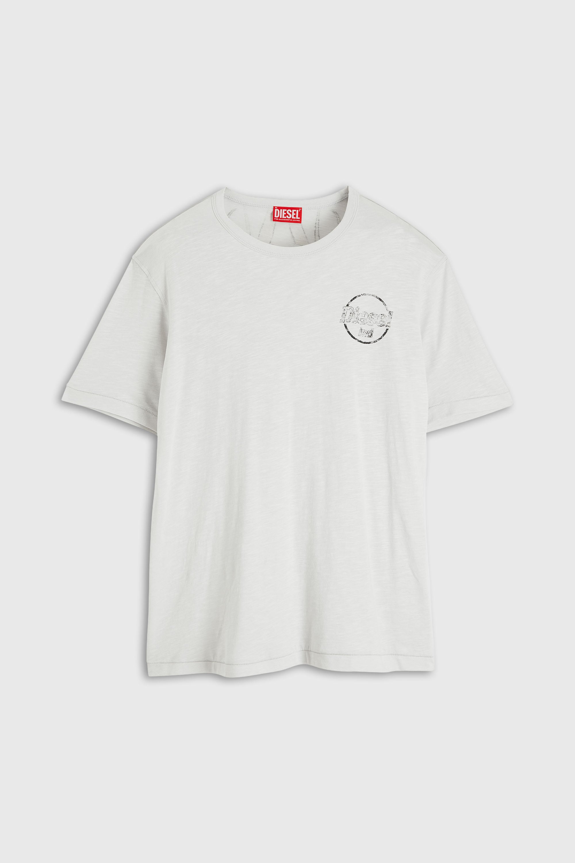 Diesel - T-ADJUST-B11, T-shirt en jersey flamm&eacute; avec imprim&eacute; craquel&eacute; Homme in Blanc - 2