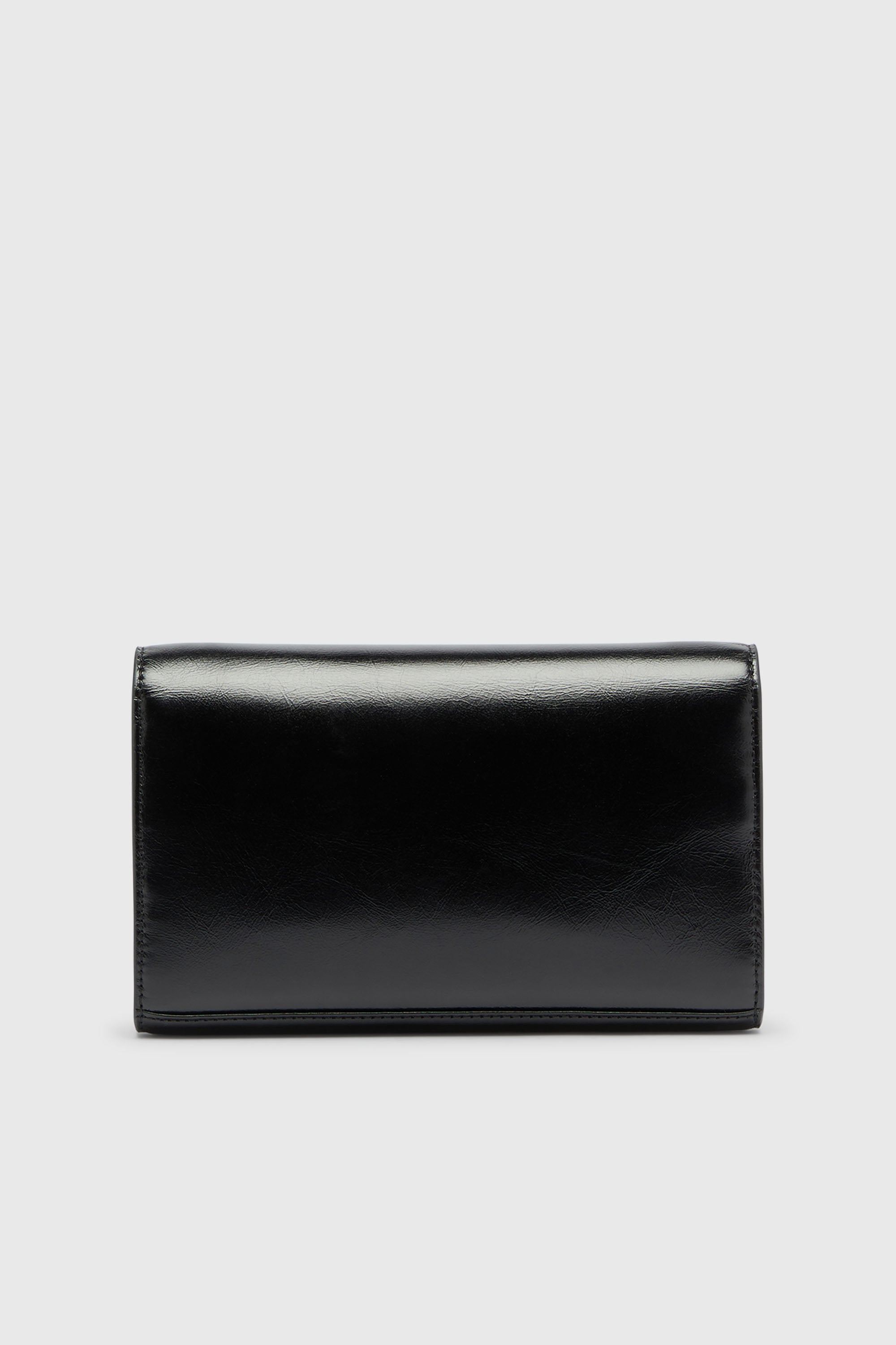 Diesel - D-ENVELOP WALLET ON CHAIN, Portefeuille en cuir brillant effet froiss&eacute; Femme in Noir - 2