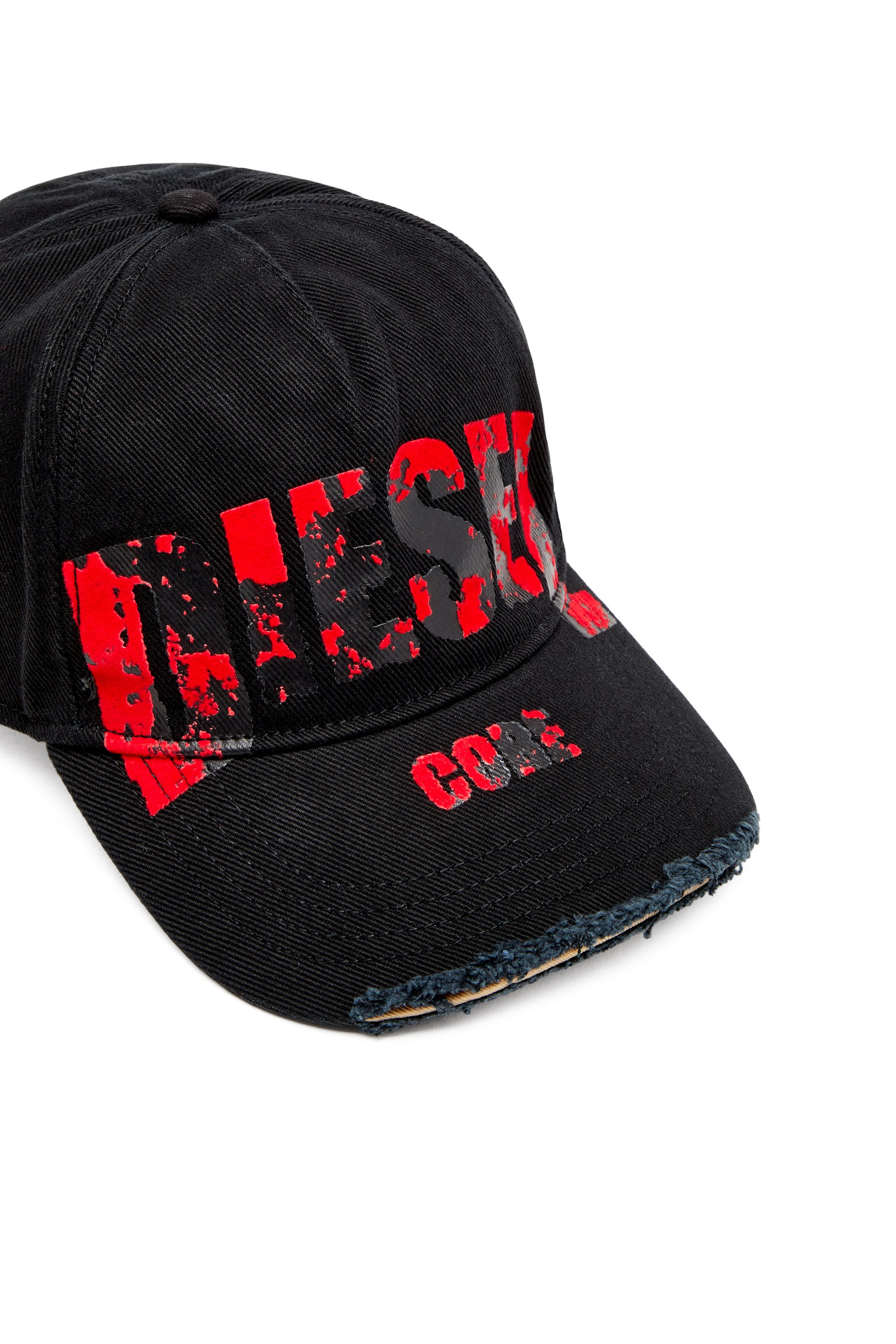 Diesel - C-HASE, Man's Denim baseball cap with Diesel Core logo in Black/Red - 3