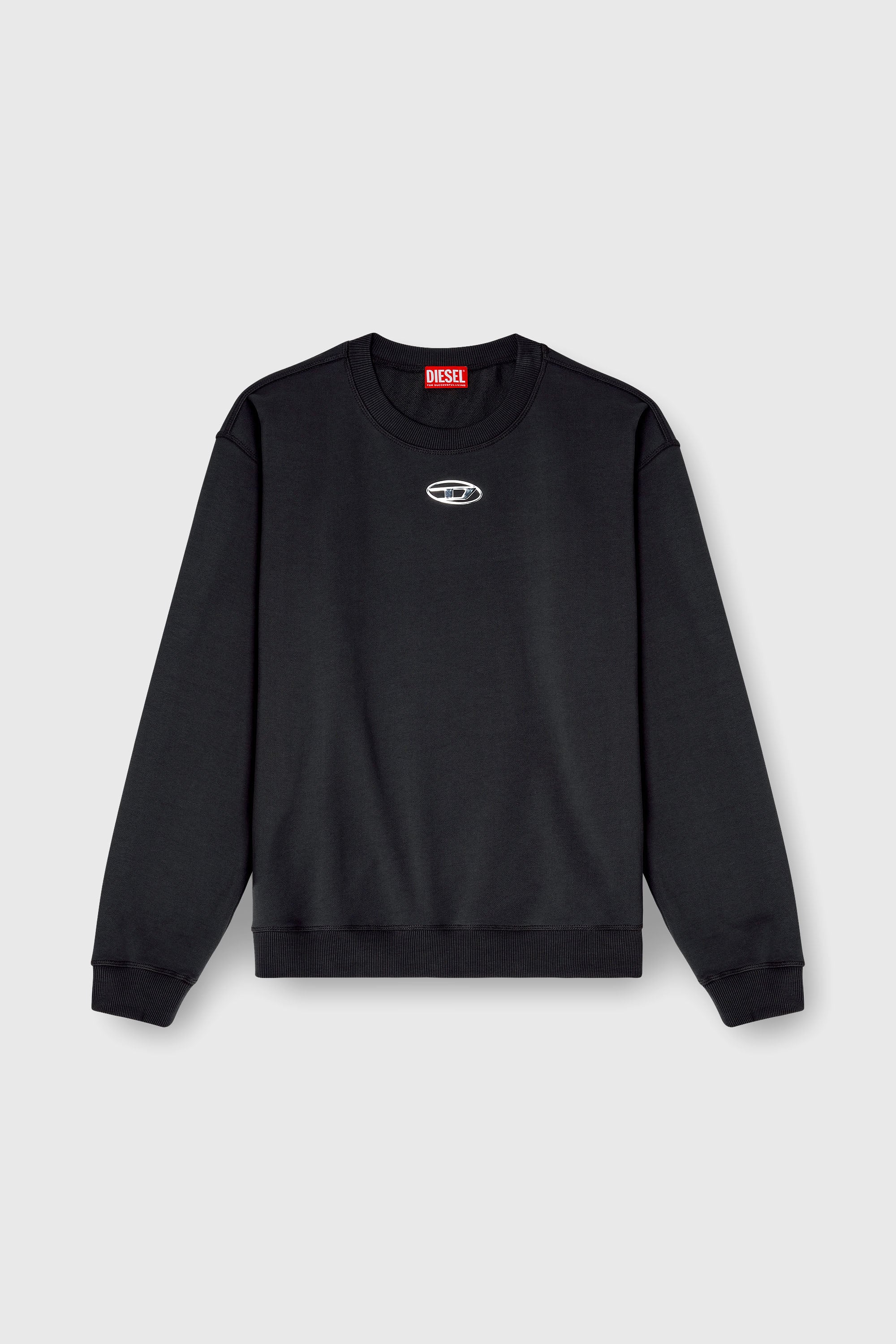 Diesel - S-NORM-IOD, Sweat r&eacute;gulier avec Oval D m&eacute;tallique Homme in Noir - 2