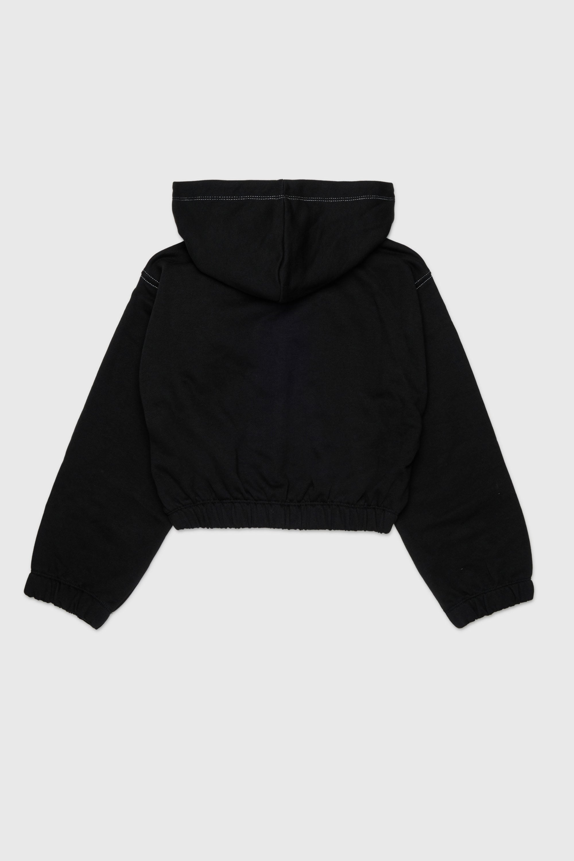 Diesel - SROSET, Sweat &agrave; capuche avec appliqu&eacute; rose en denim Femme in Noir - 2