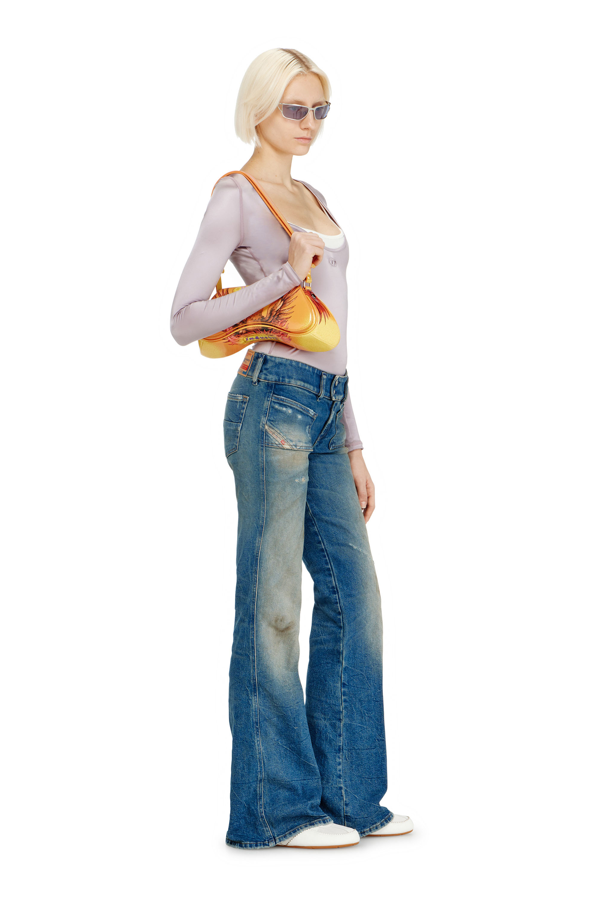 Diesel - Bootcut Jeans D-Hush 09N40 Femme, Bleu moyen - Image 2