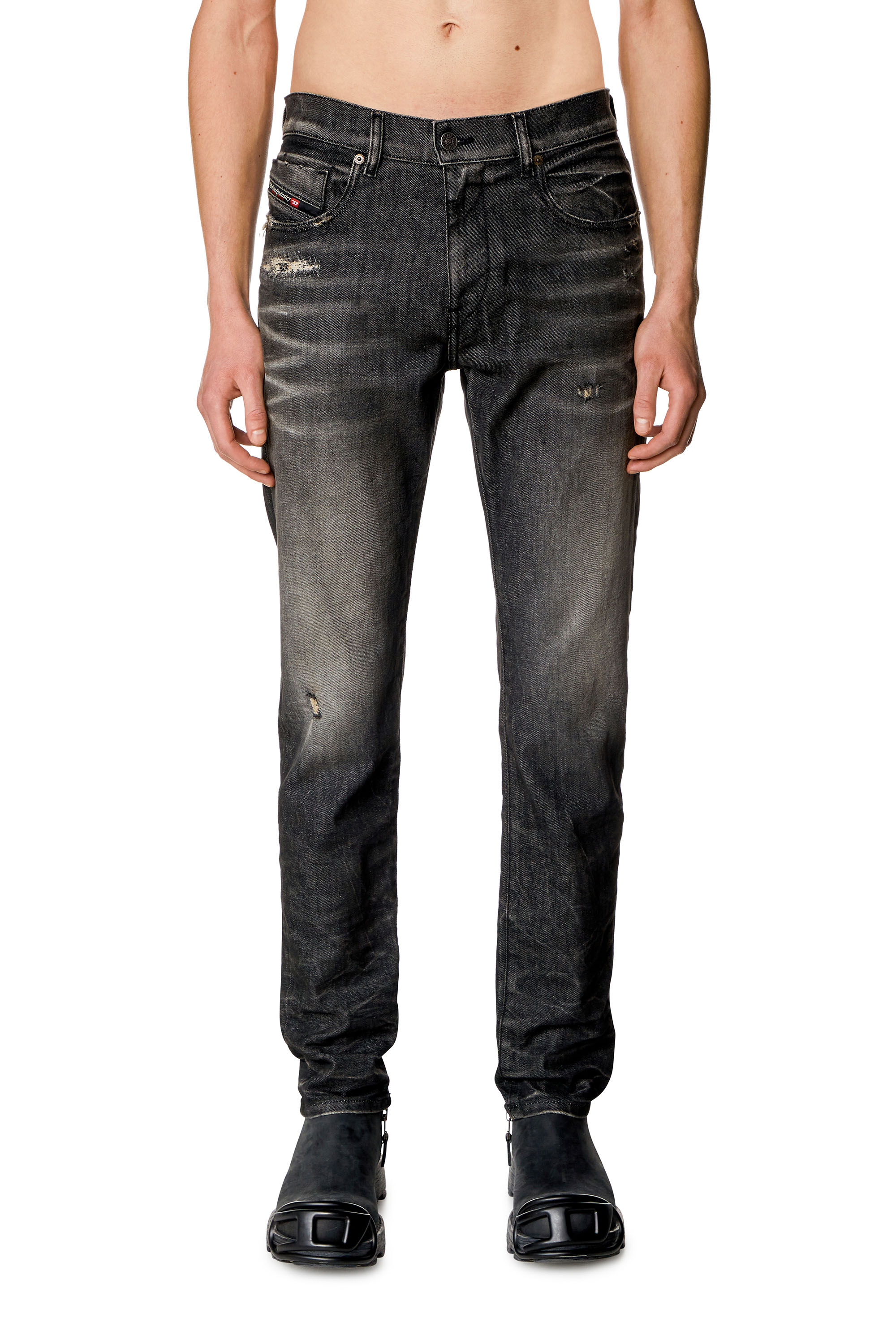 Diesel - Slim Jeans 2019 D-Strukt 09H51, Noir/Gris foncé - Image 1
