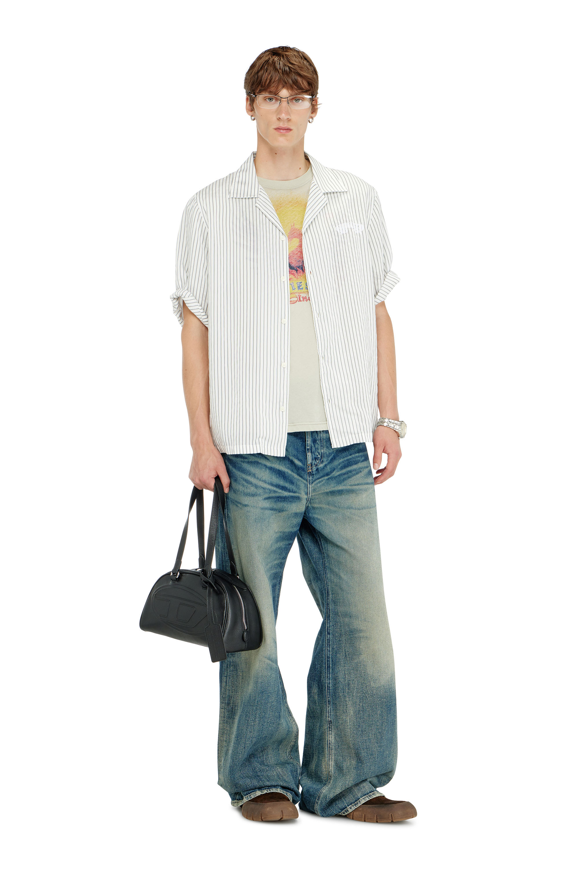 Diesel - 1DR DOME SHOULDER, 1DR Dome - Sac Boston en cuir avec logo emboss&eacute; Mixte in ToBeDefined - 2