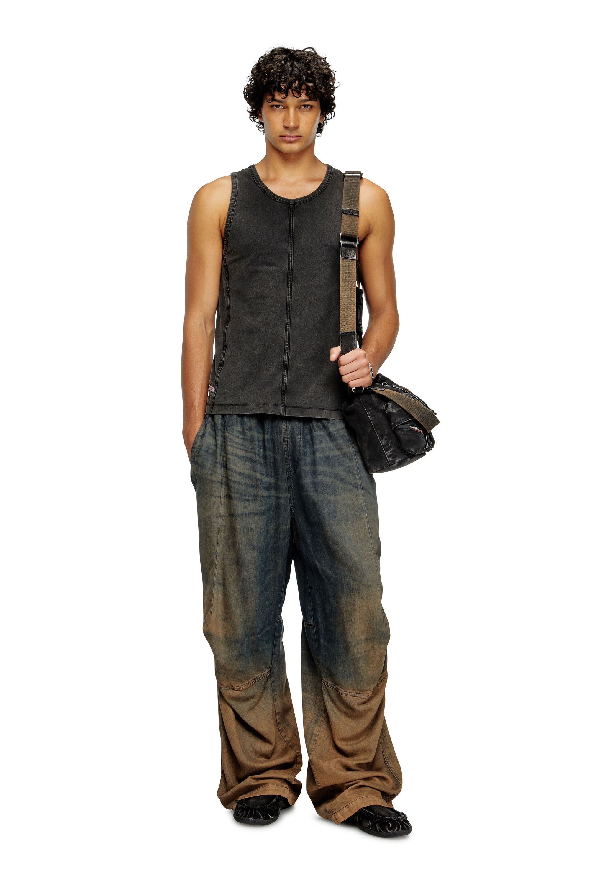 Diesel - T-MELY-SL, Débardeur en jersey effet denim Homme in ToBeDefined - 2