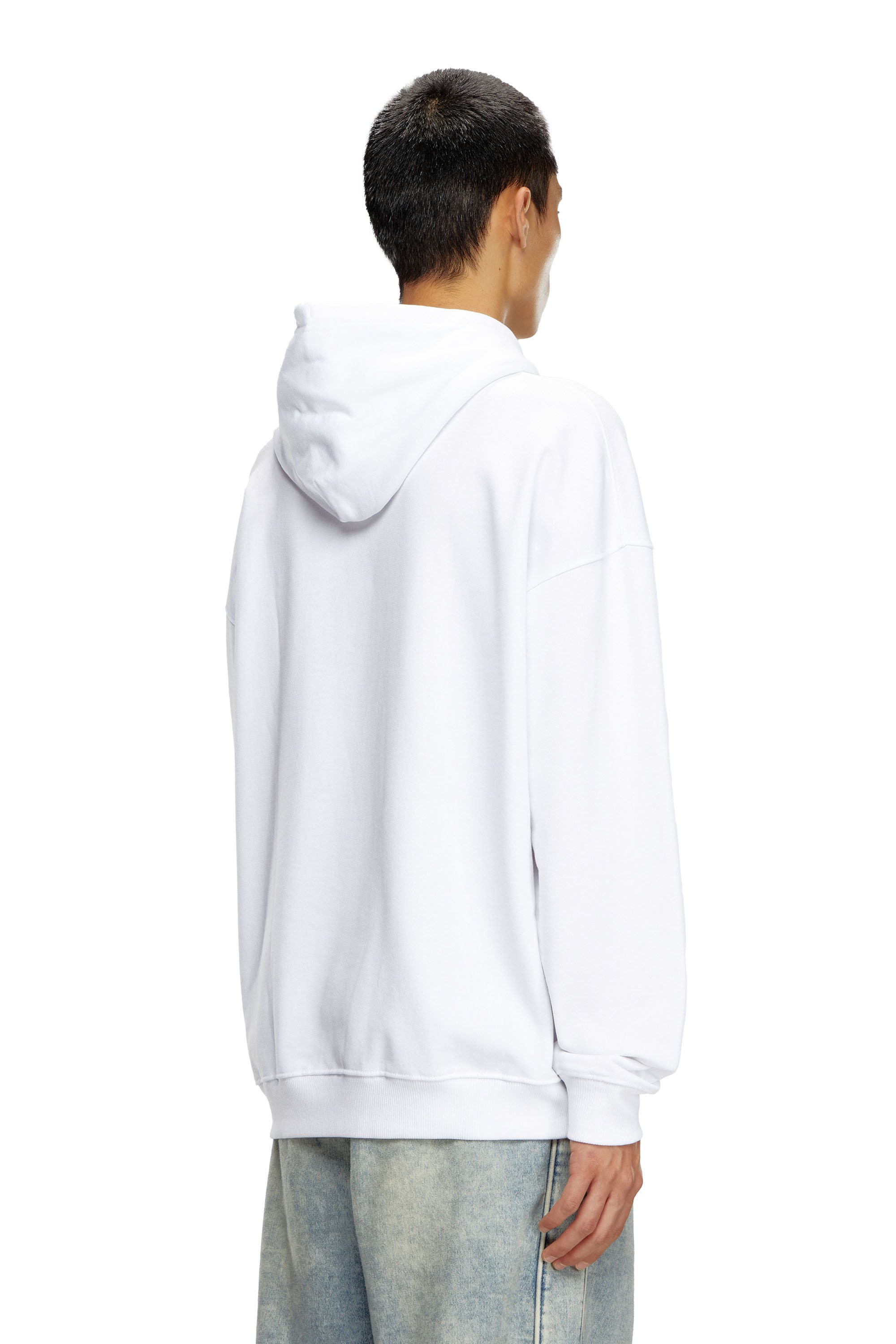 Diesel - S-UMMER-BIGOVAL, Homme Sweat-shirt à capuche avec logo embossé in Blanc - Image 4