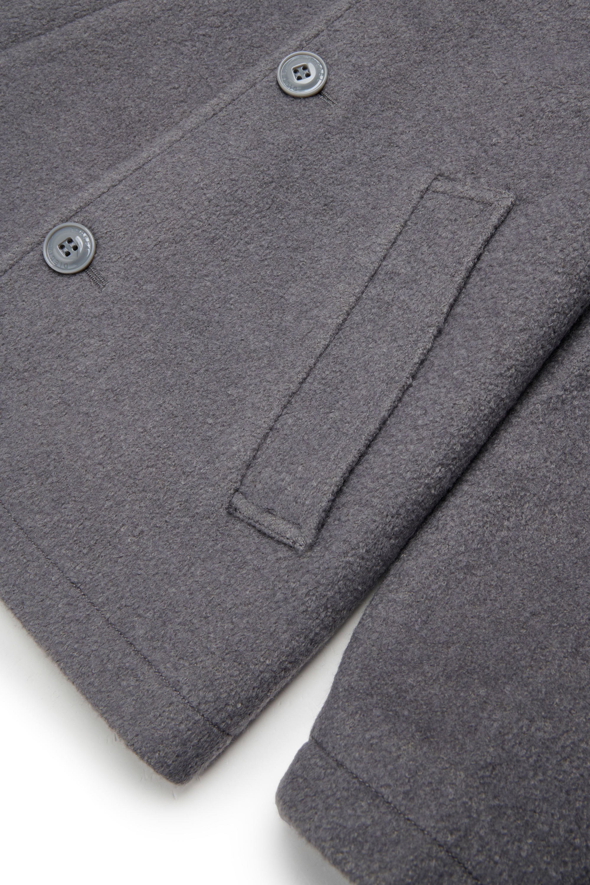 Diesel - JASTONEOUT, Manteau en laine m&eacute;lang&eacute;e avec capuche amovible Homme in Gris - 4