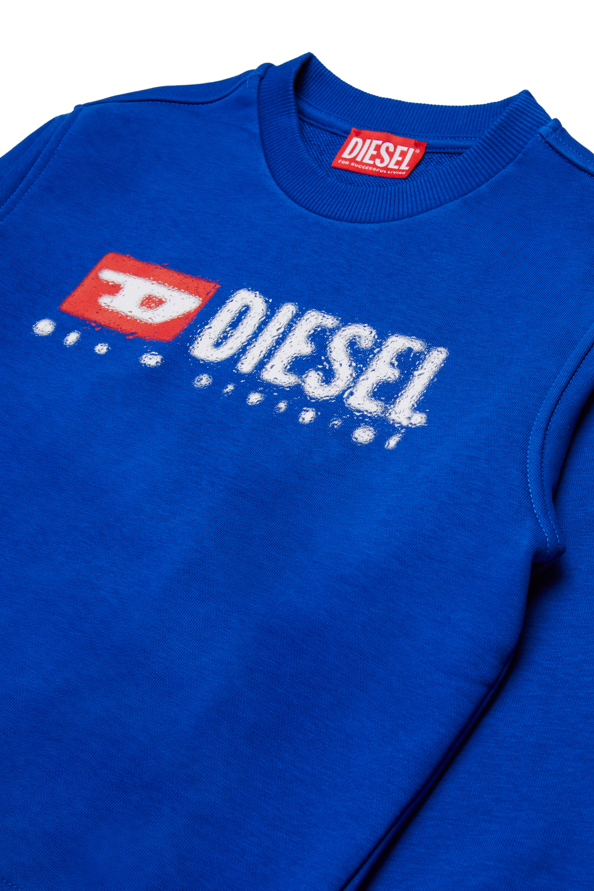 Diesel - SDROPS OVER, Sweat en coton avec logo Homme in Bleu - 3