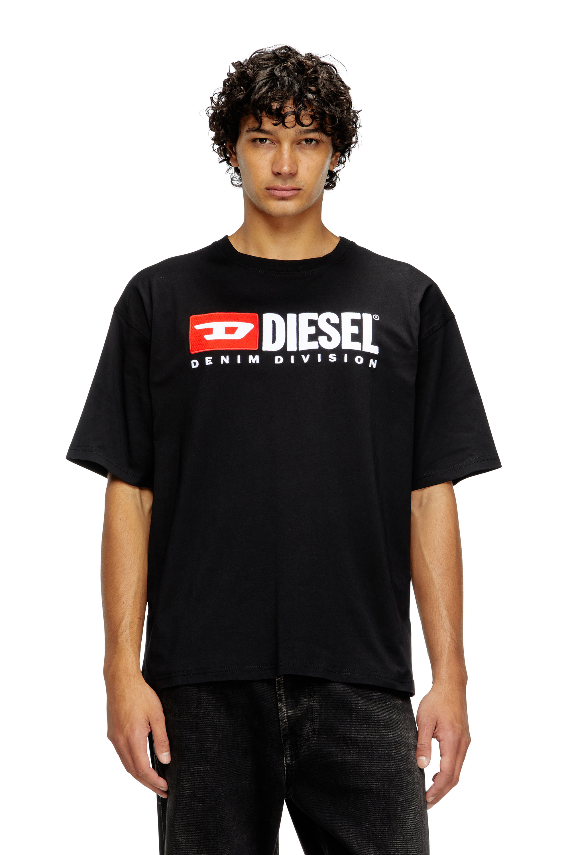 Diesel - T-BOXT-DIV, T-shirt avec empiècement Diesel Homme in Noir - 1