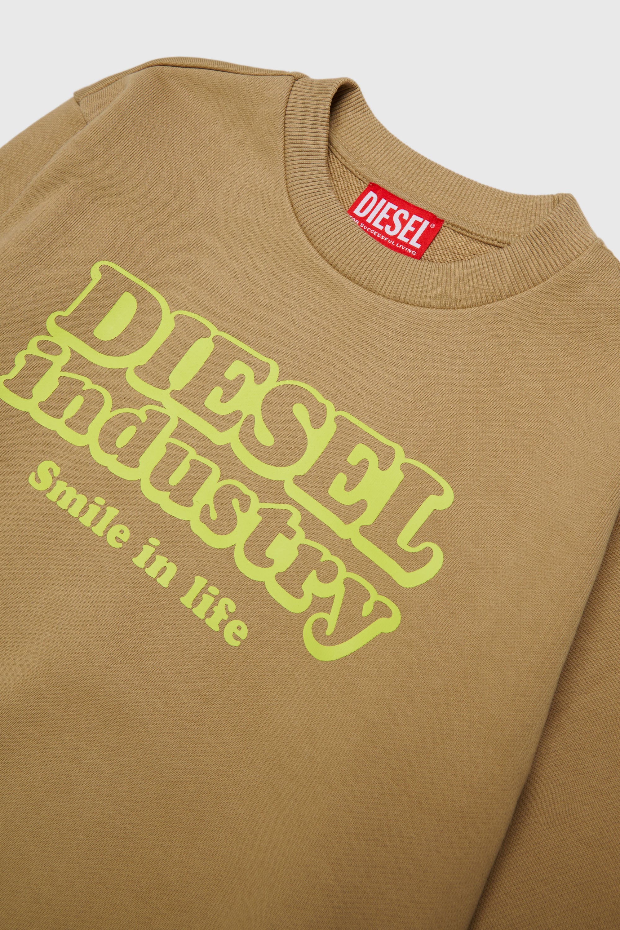 Diesel - SLODIM OVER, Man's Sweatshirt with Diesel Industry print in Brown - 3