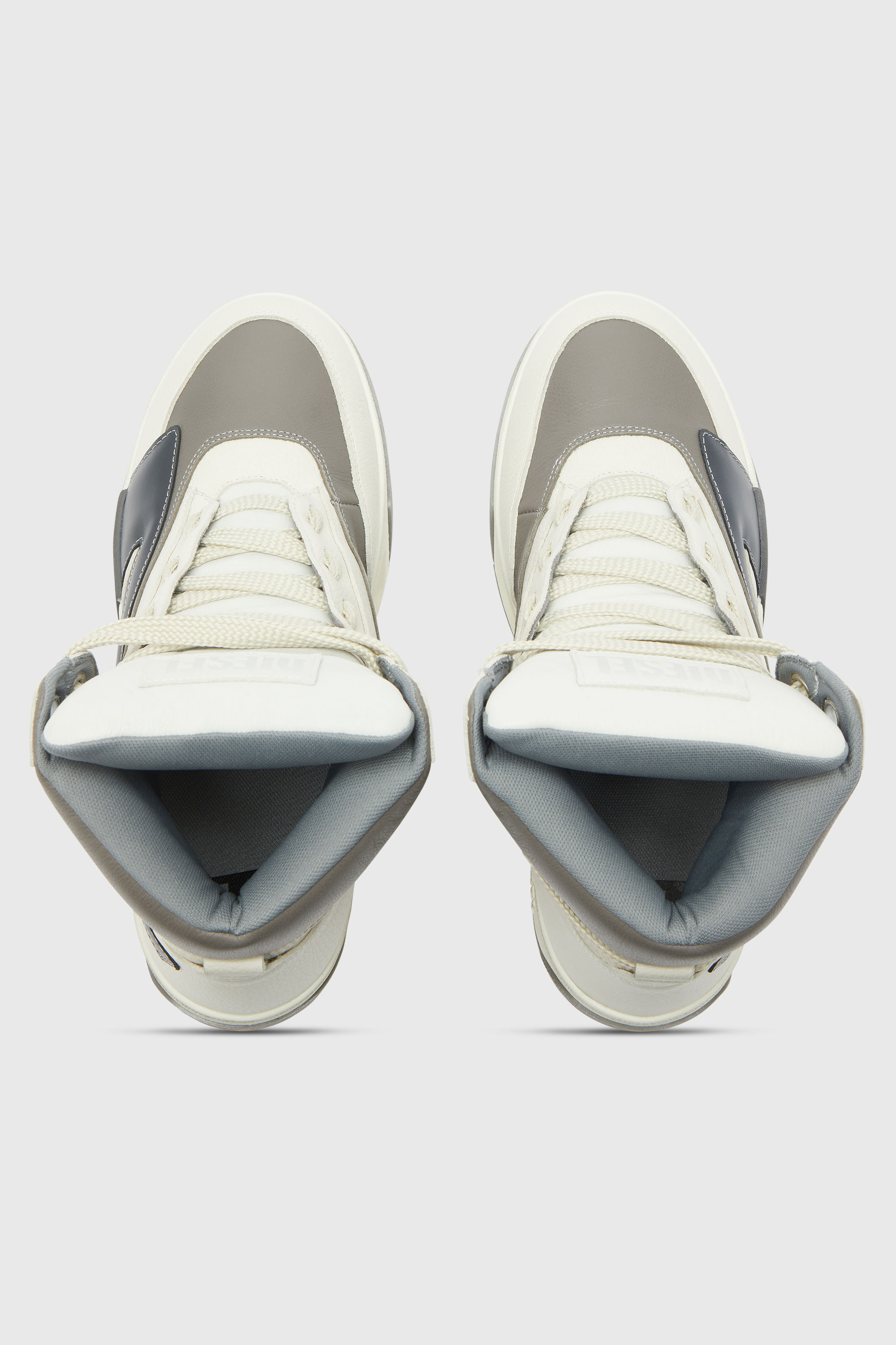 Diesel - S-D-OLLIE MID, S-D-Ollie - Sneakers montantes en cuir avec logo D Homme in Blanc - 4