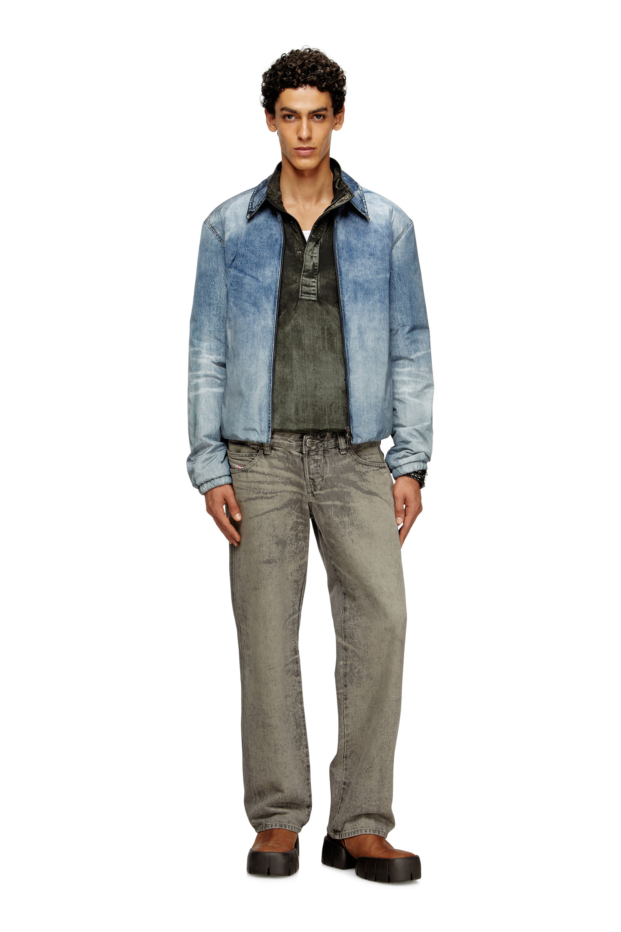 Diesel - J-ACT, Veste en nylon effet denim Homme in Bleu - 2