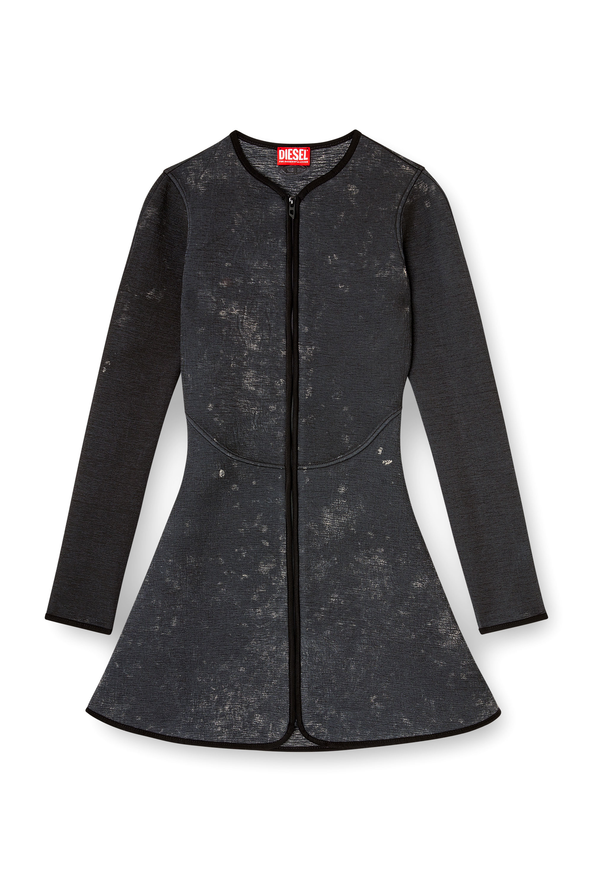 Diesel - D-EOPRE, Robe courte en scuba marbré Femme in Gris - 2