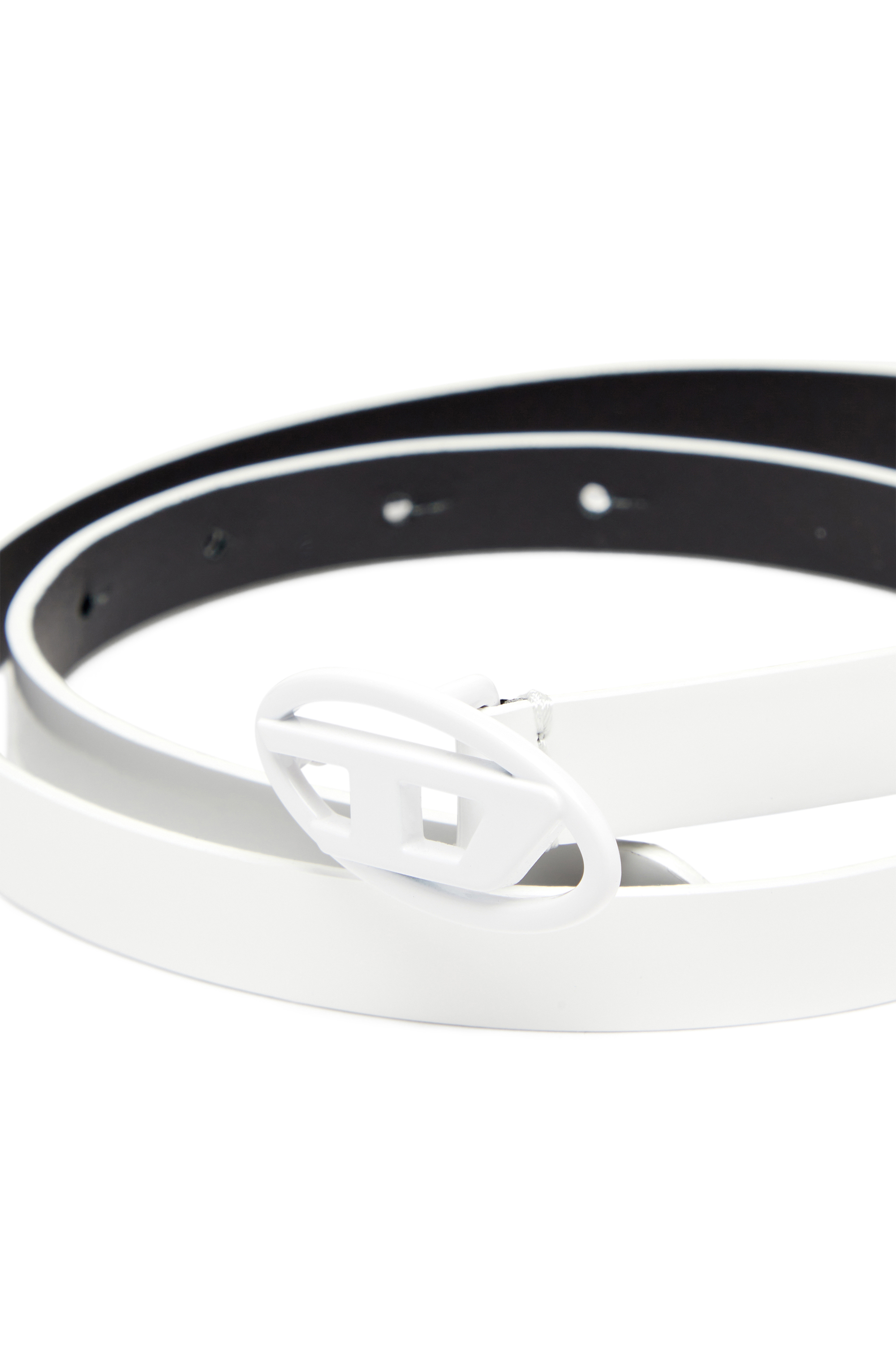 Diesel - B-PLAY 15, Ceinture 1.5 cm slim en cuir brillant Femme in Blanc - 3