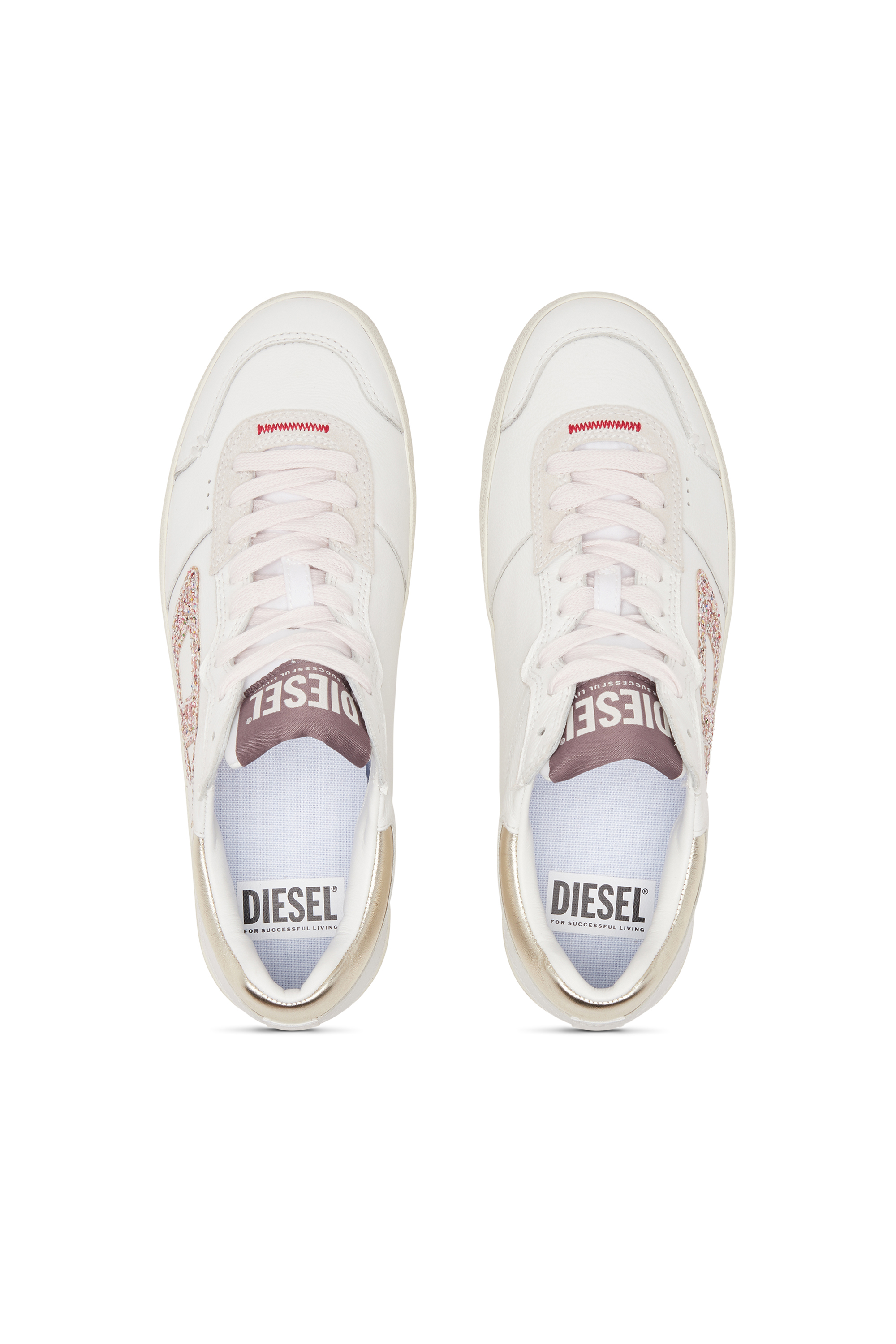 Diesel - S-LEROJI LOW W, S-Leroji-Sneakers en cuir avec logo pailleté Femme in Polychrome - 5