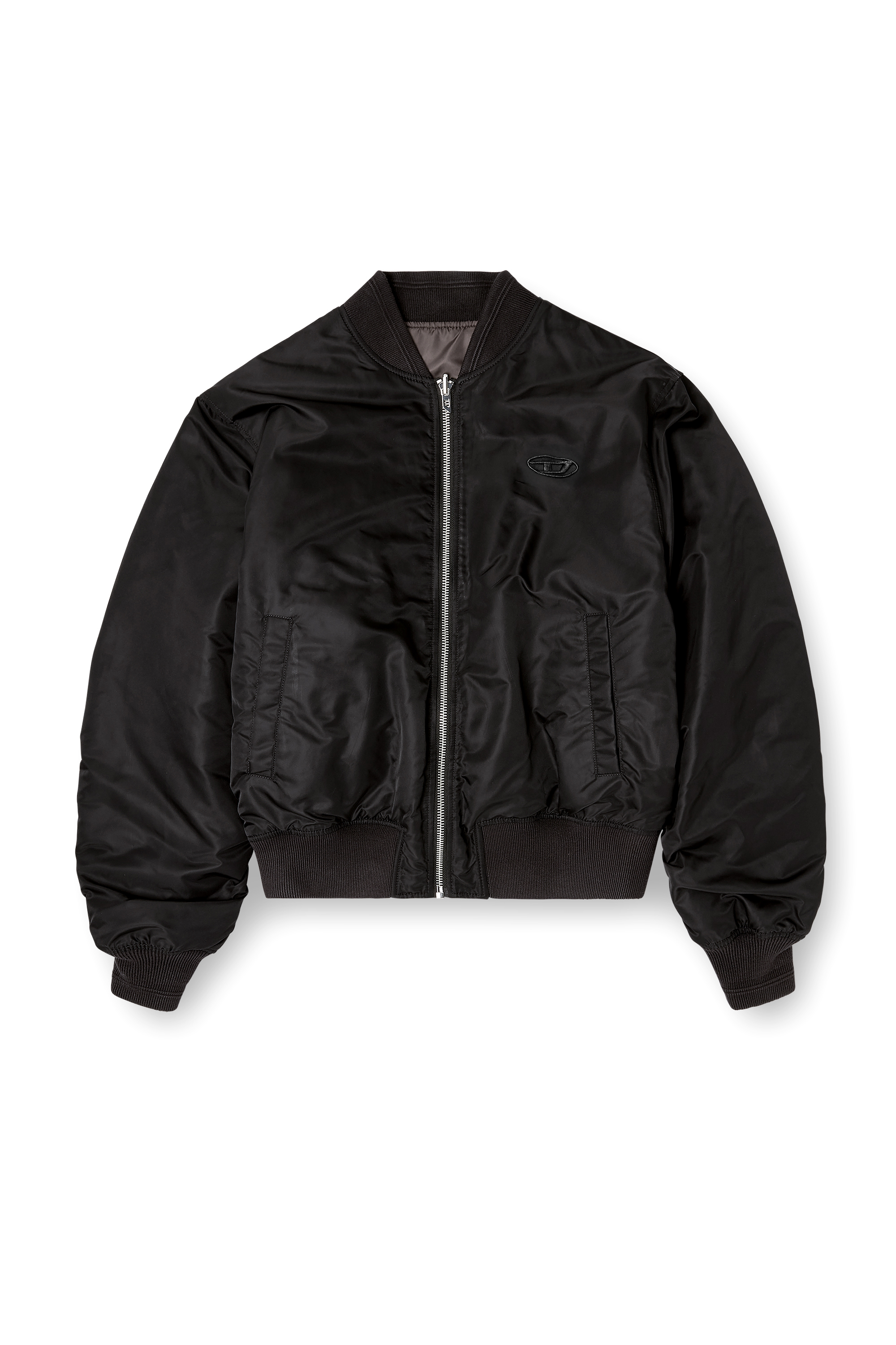 Diesel - W-TYPE-D1, Blouson aviateur rembourr&eacute; avec broderie Oval D Homme in Noir - 4