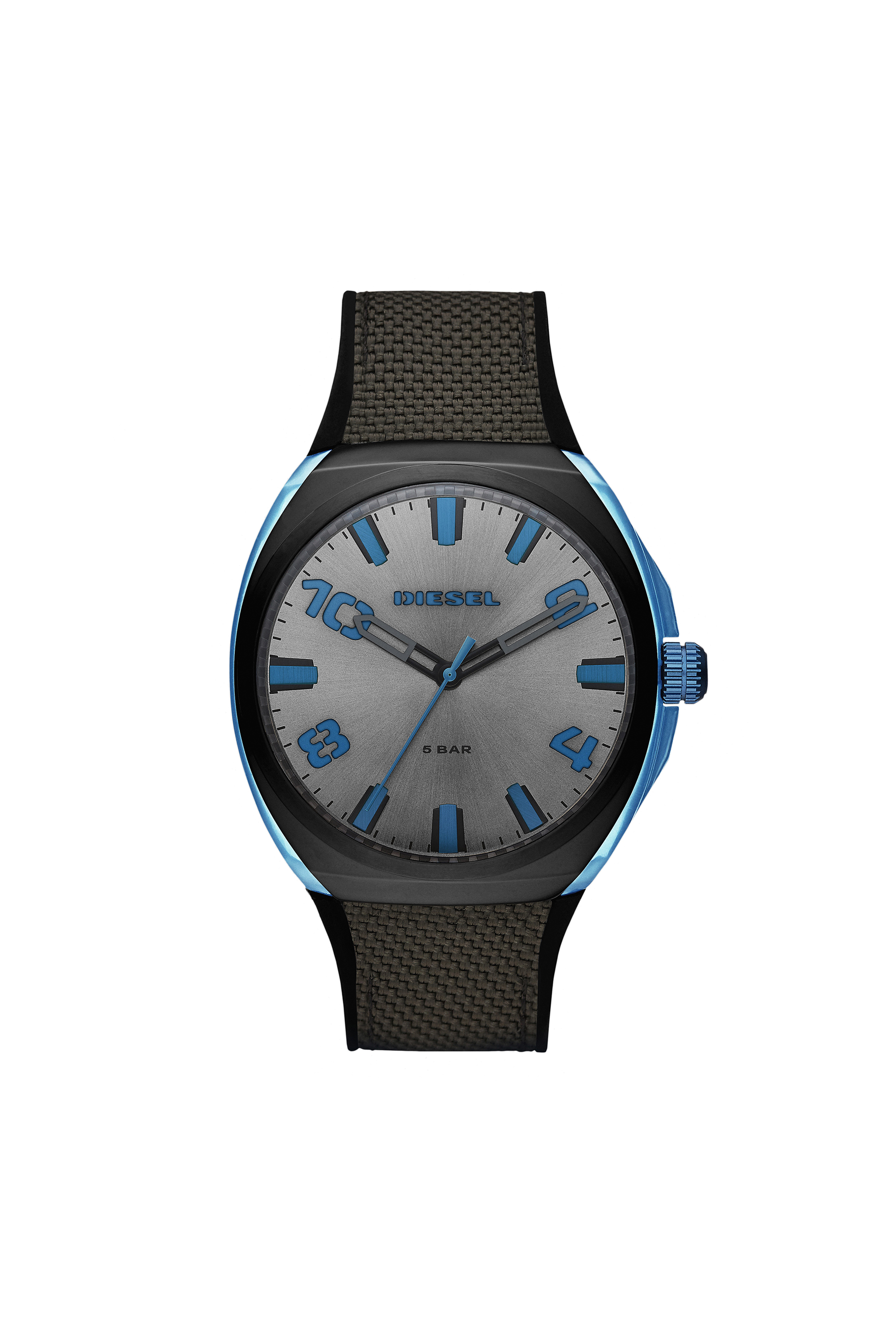 Diesel - DZ1885, Stigg montre en nylon noir et gris Homme in Noir - 1