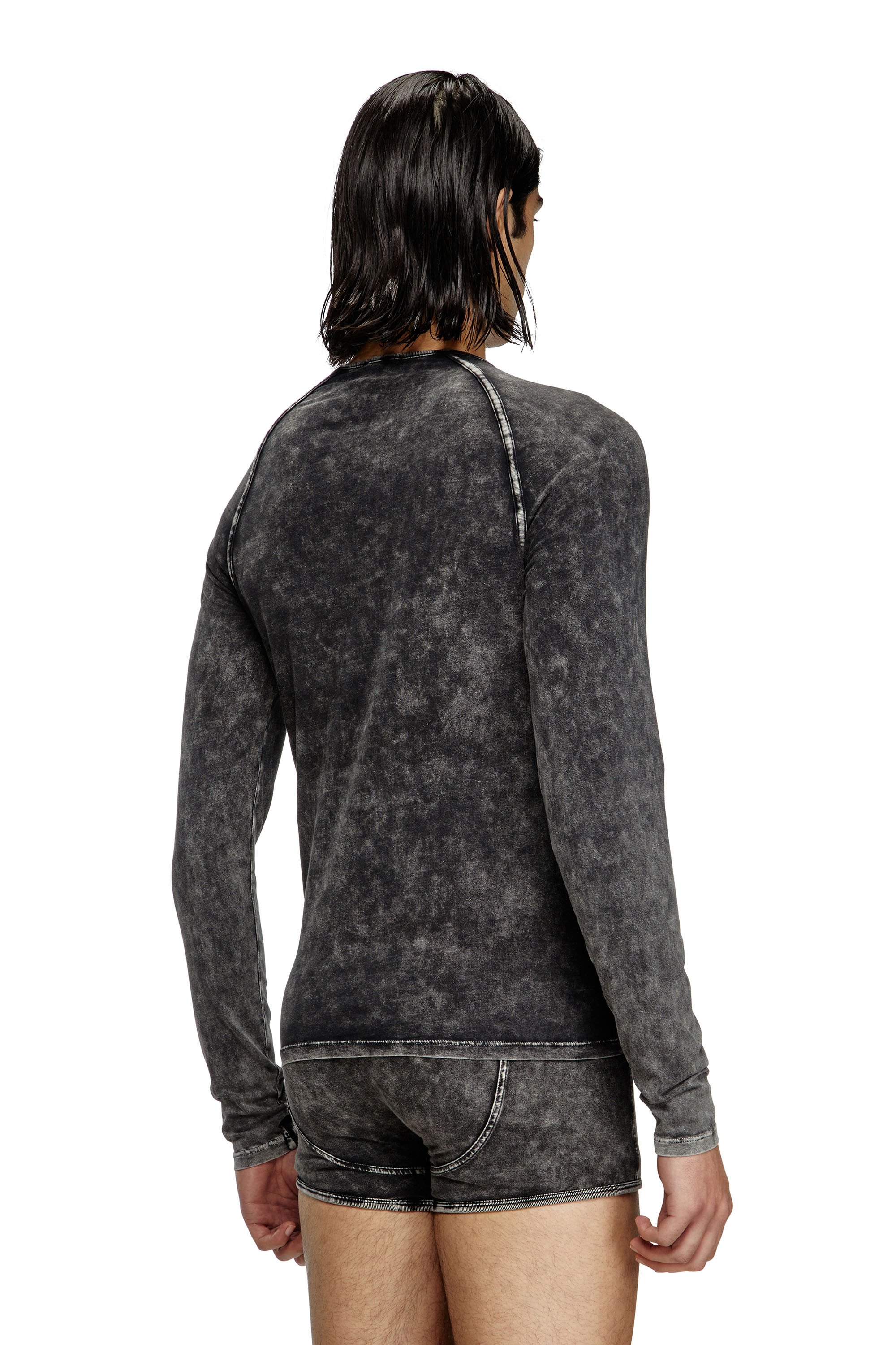 Diesel - EFREM-DNM, T-shirt à manches longues effet denim Homme in Noir - 4