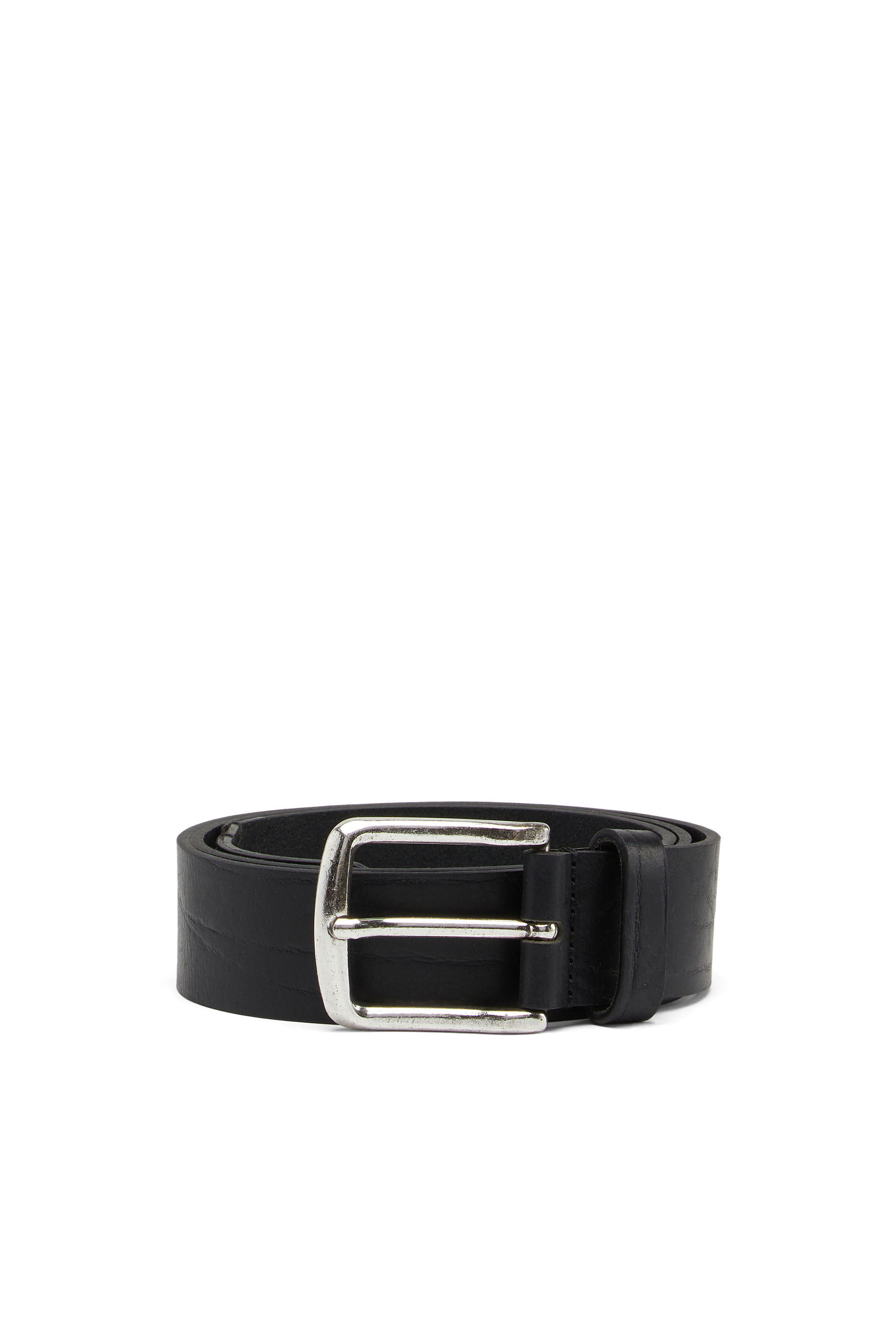 Diesel - B-LINE, Ceinture 3.9 cm en cuir traité avec logo diesel Homme in Noir - 1