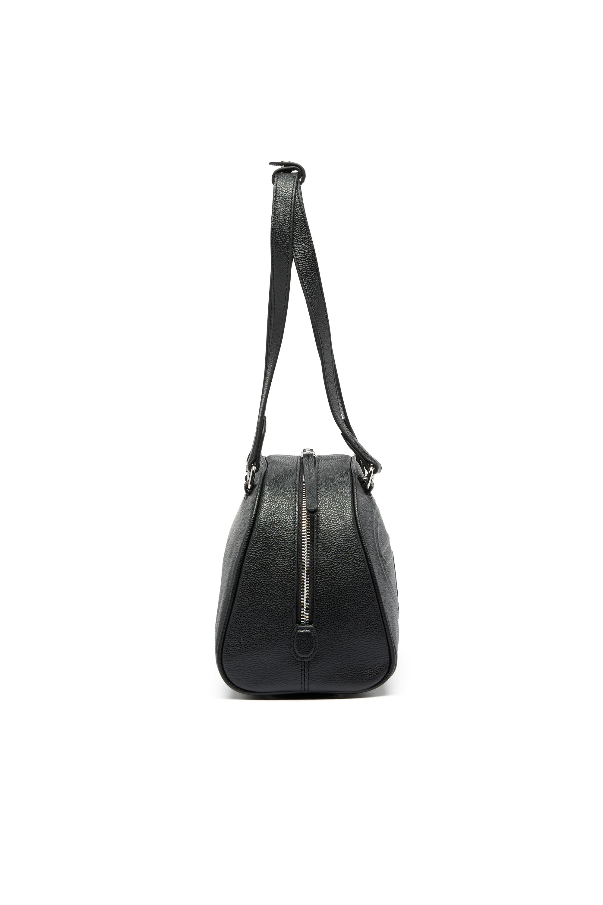 Diesel - 1DR DOME SHOULDER, 1DR Dome - Sac Boston en cuir avec logo emboss&eacute; Mixte in Noir - 5
