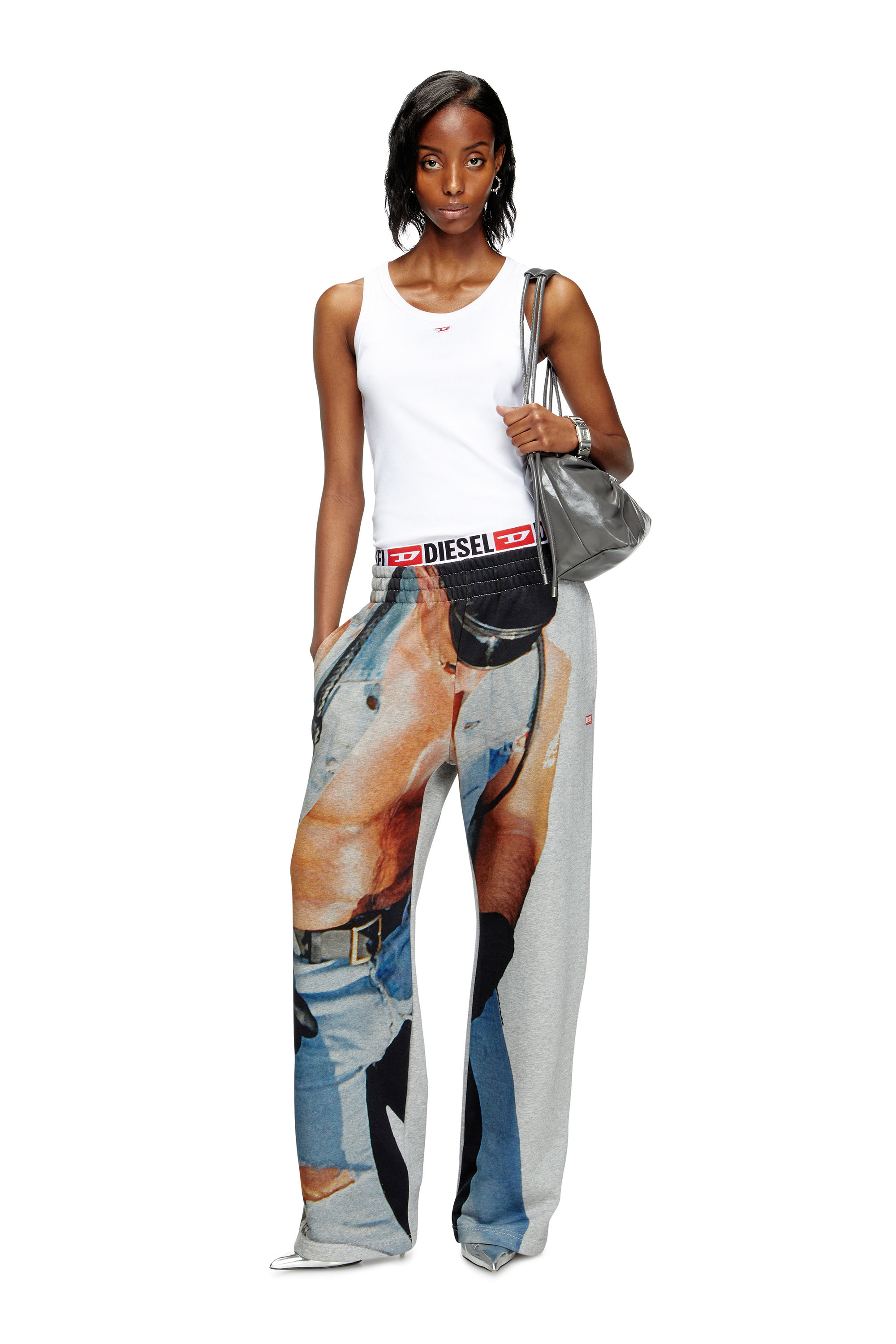 Diesel - PR-P-MARTAINS-TOM25, Pantalon de survêtement avec imprimé graphique Mixte in Gris - 4