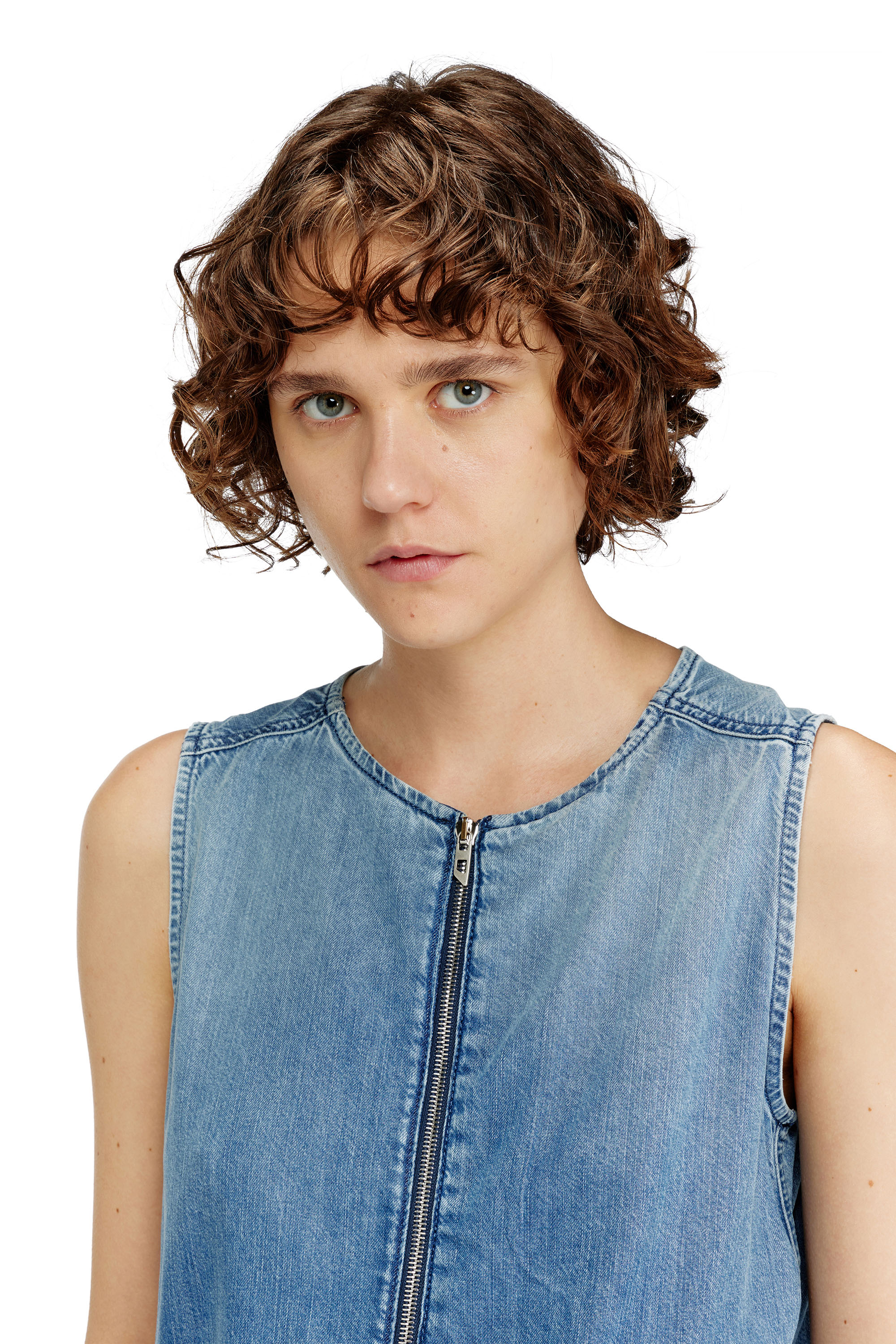 Diesel - DE-SLAM-S, Robe en denim fluide avec taille &agrave; cordon Femme in ToBeDefined - 4