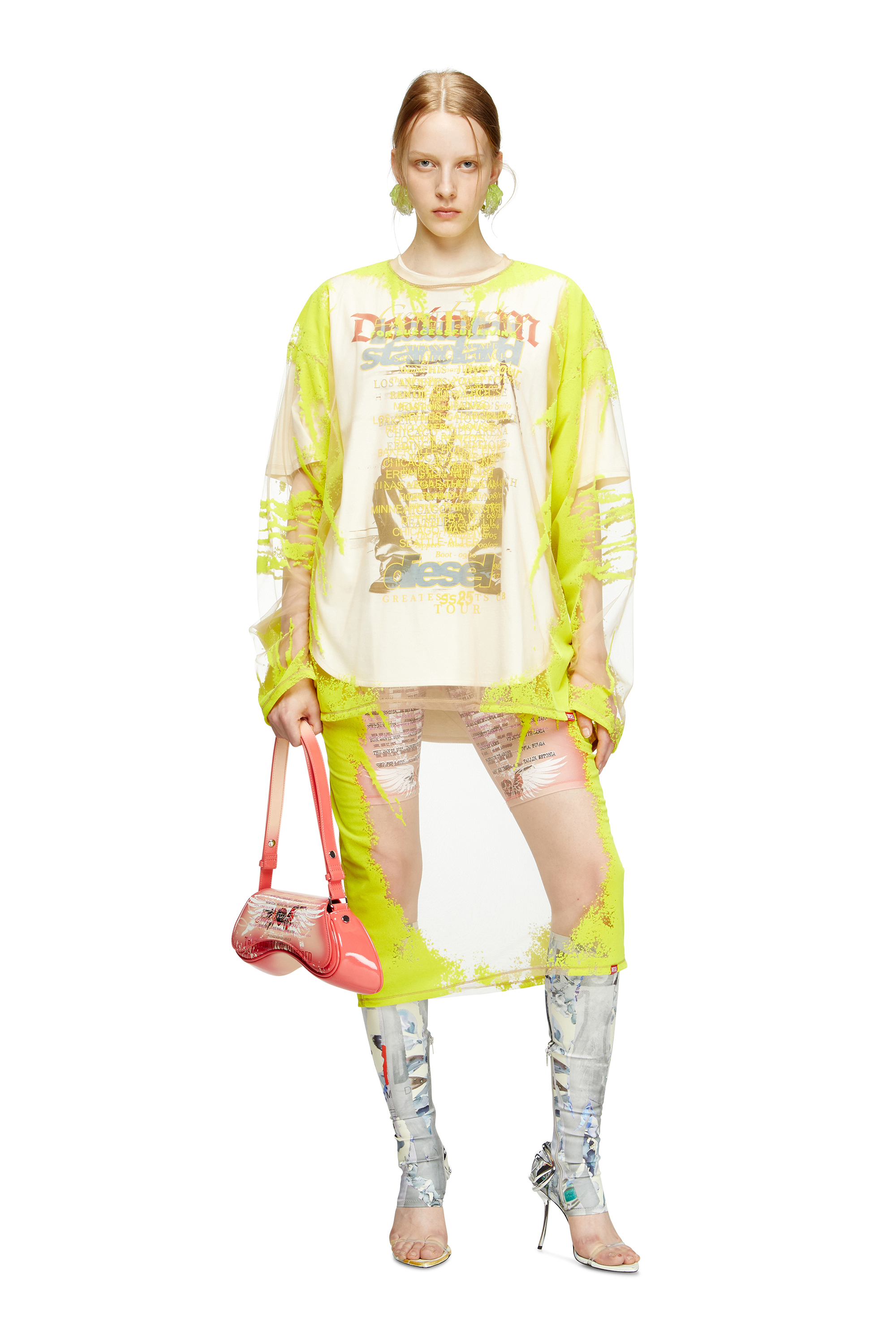 Diesel - PLAY CROSSBODY, Play-Sac à bandoulière en PU glossy imprimé Femme in Rose - 6