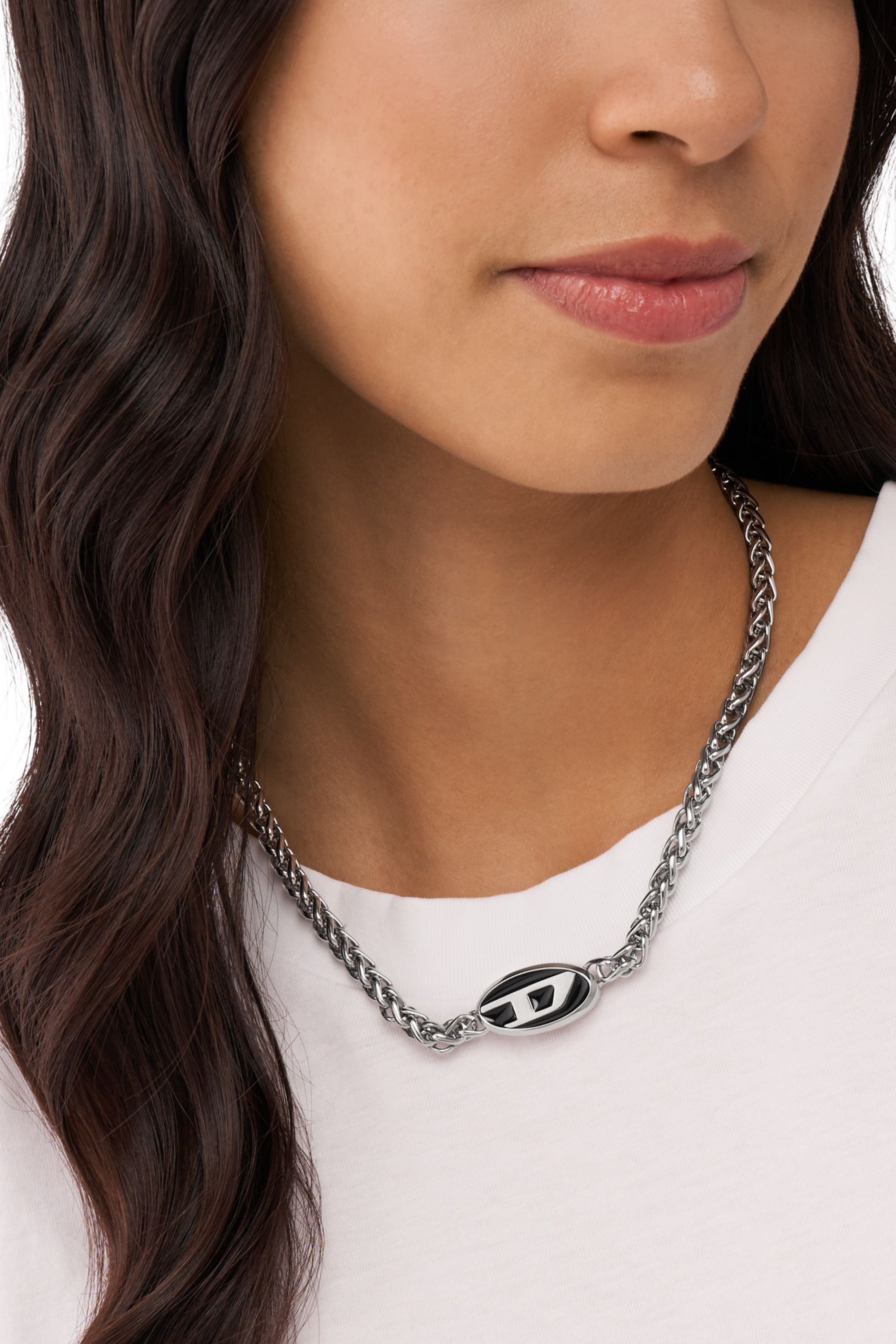 Diesel - DX1470, Unisex Stainless steel chain necklace in Silver - Image 4