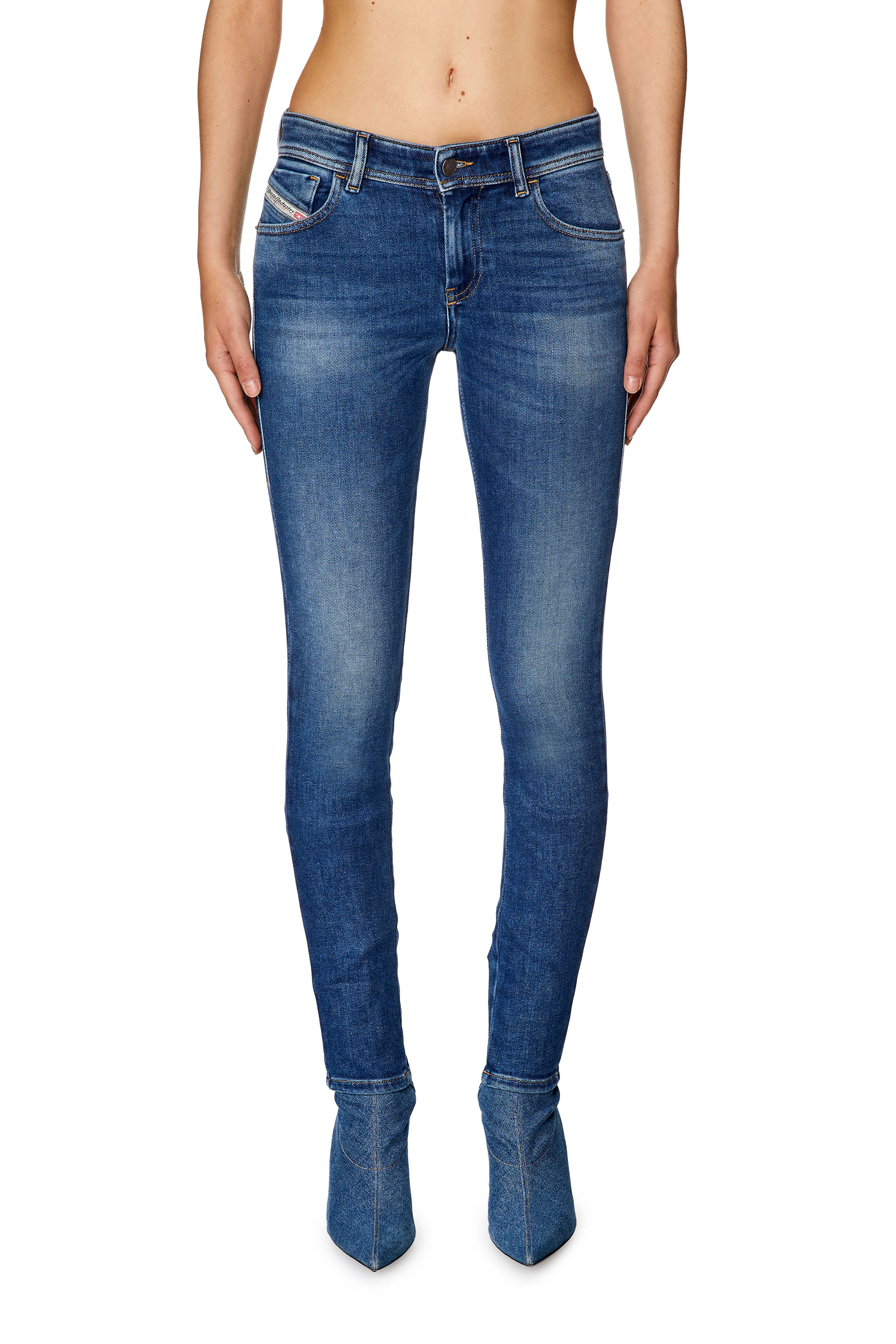 Diesel - Super skinny Jeans 2017 Slandy 09F86, Bleu moyen - Image 3