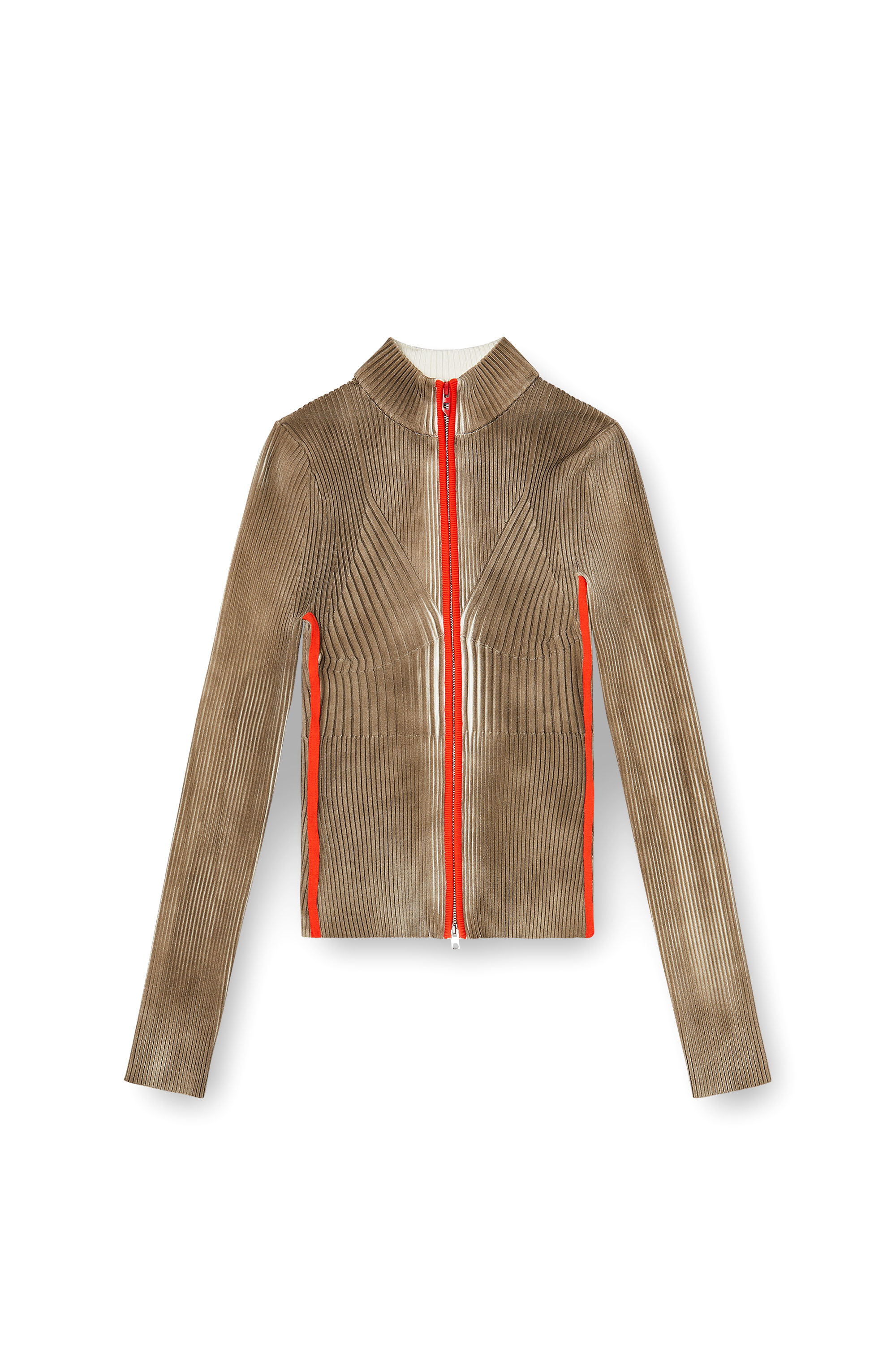 Diesel - M-SARMA, Cardigan zipp&eacute; c&ocirc;tel&eacute; avec bandes contrastantes Femme in Polychrome - 3