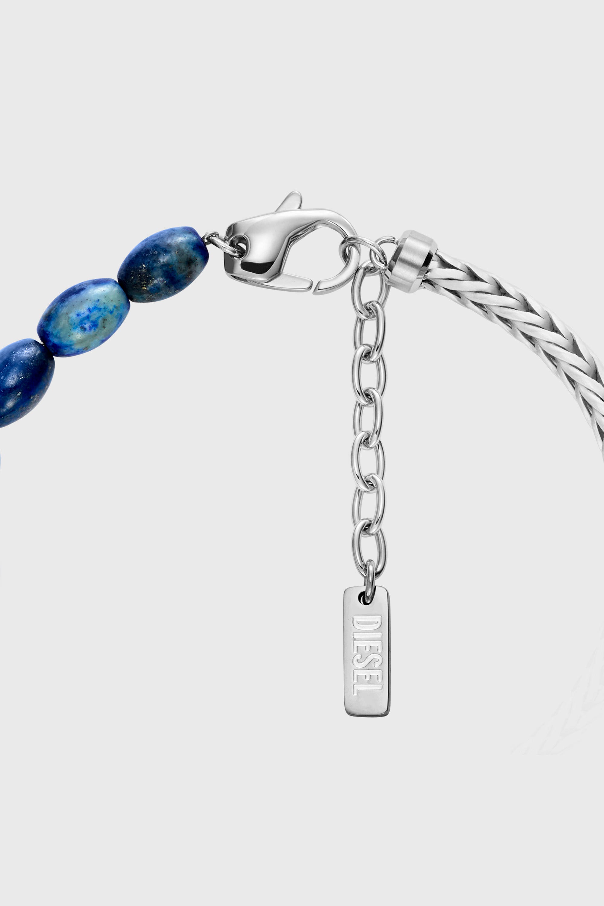 Diesel - DX1713040, Bracelet en perles de lapis-lazuli Mixte in Gris argent&eacute; - 2