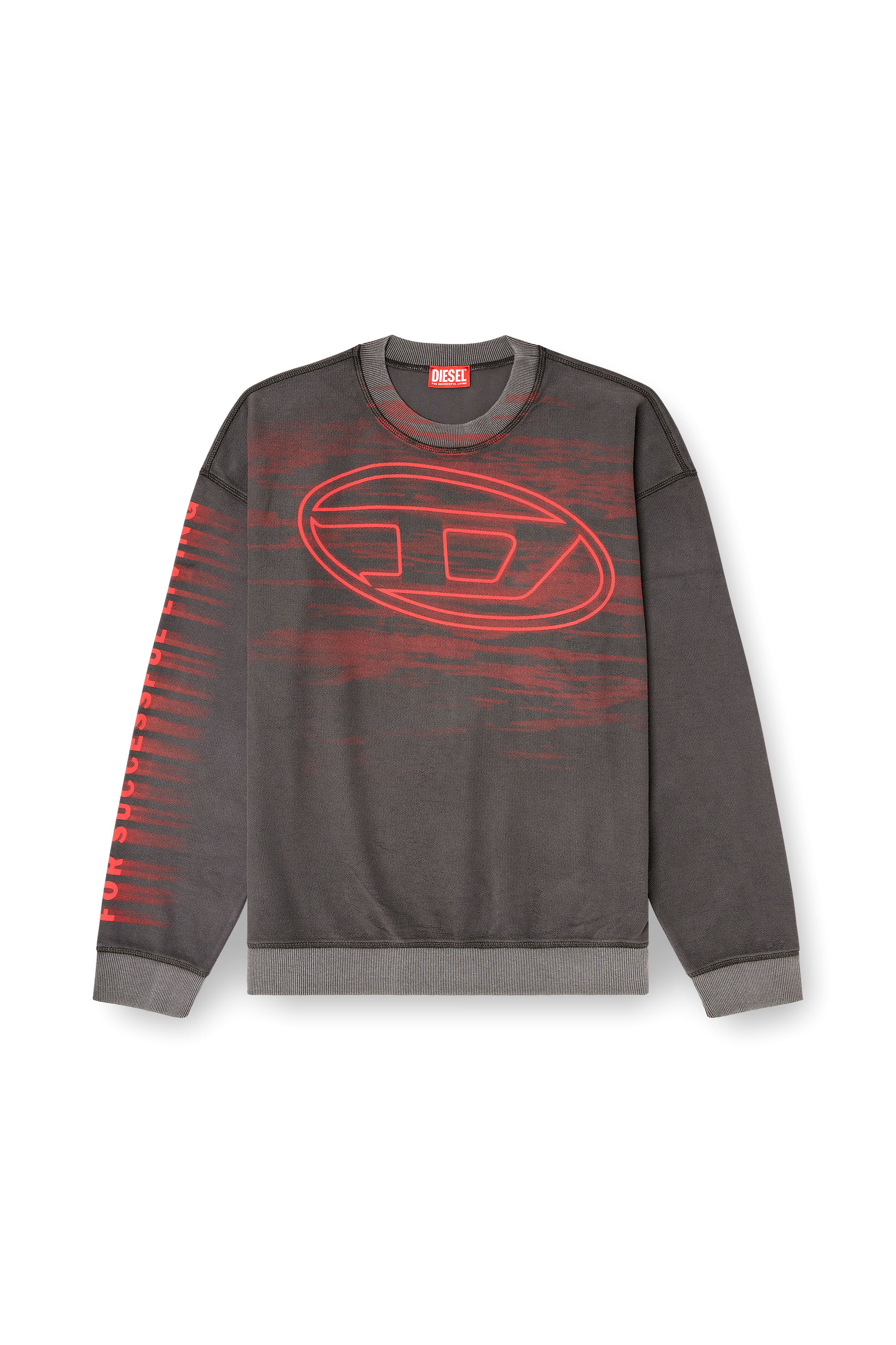 Diesel - S-BOXT-T1, Sweat en coton avec imprimé Oval D Homme in Gris - 3