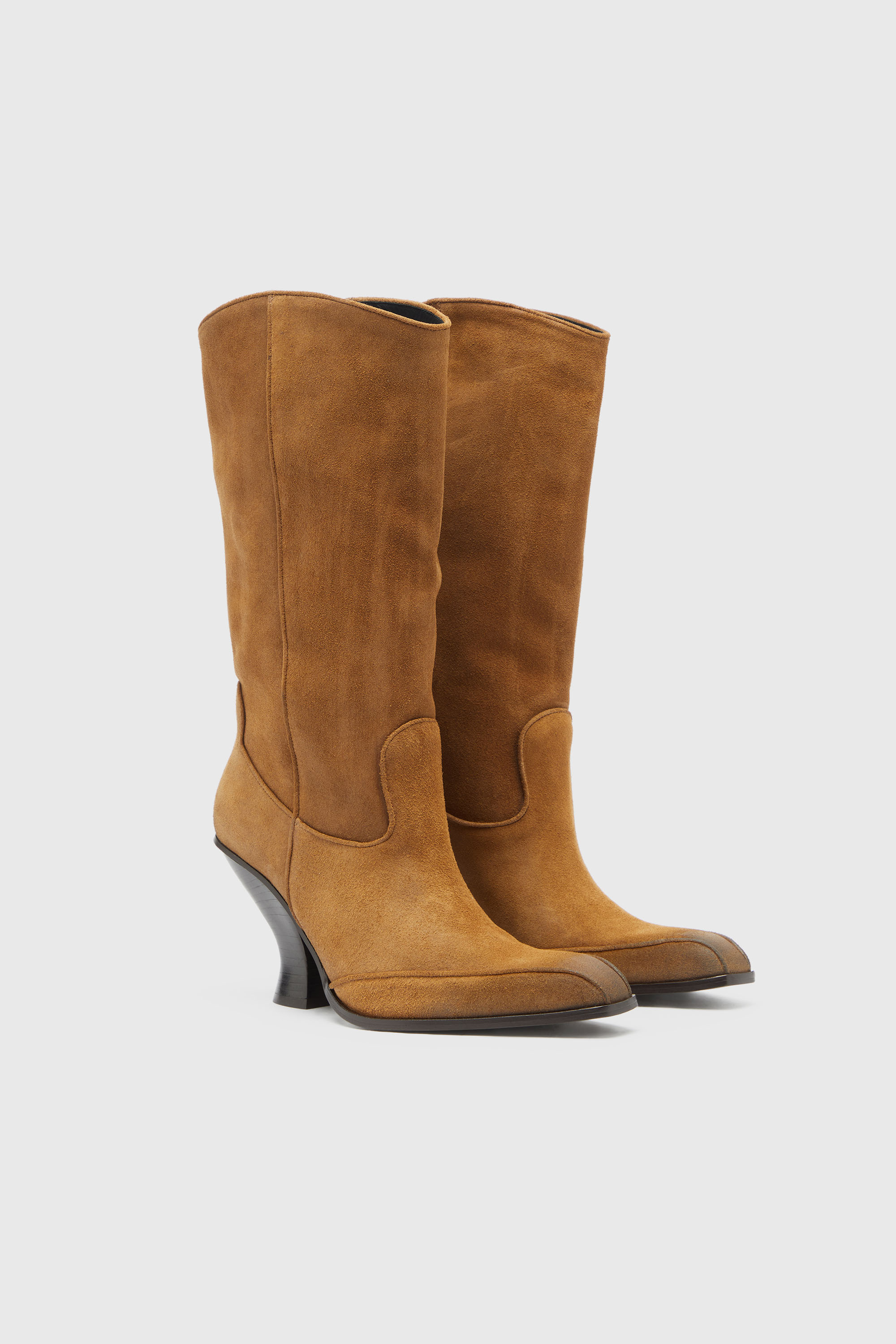 Diesel - D-LUFFY-75-TUBE, D-Luffy - Bottes hauteur genou en su&egrave;de Femme in Marron - 2