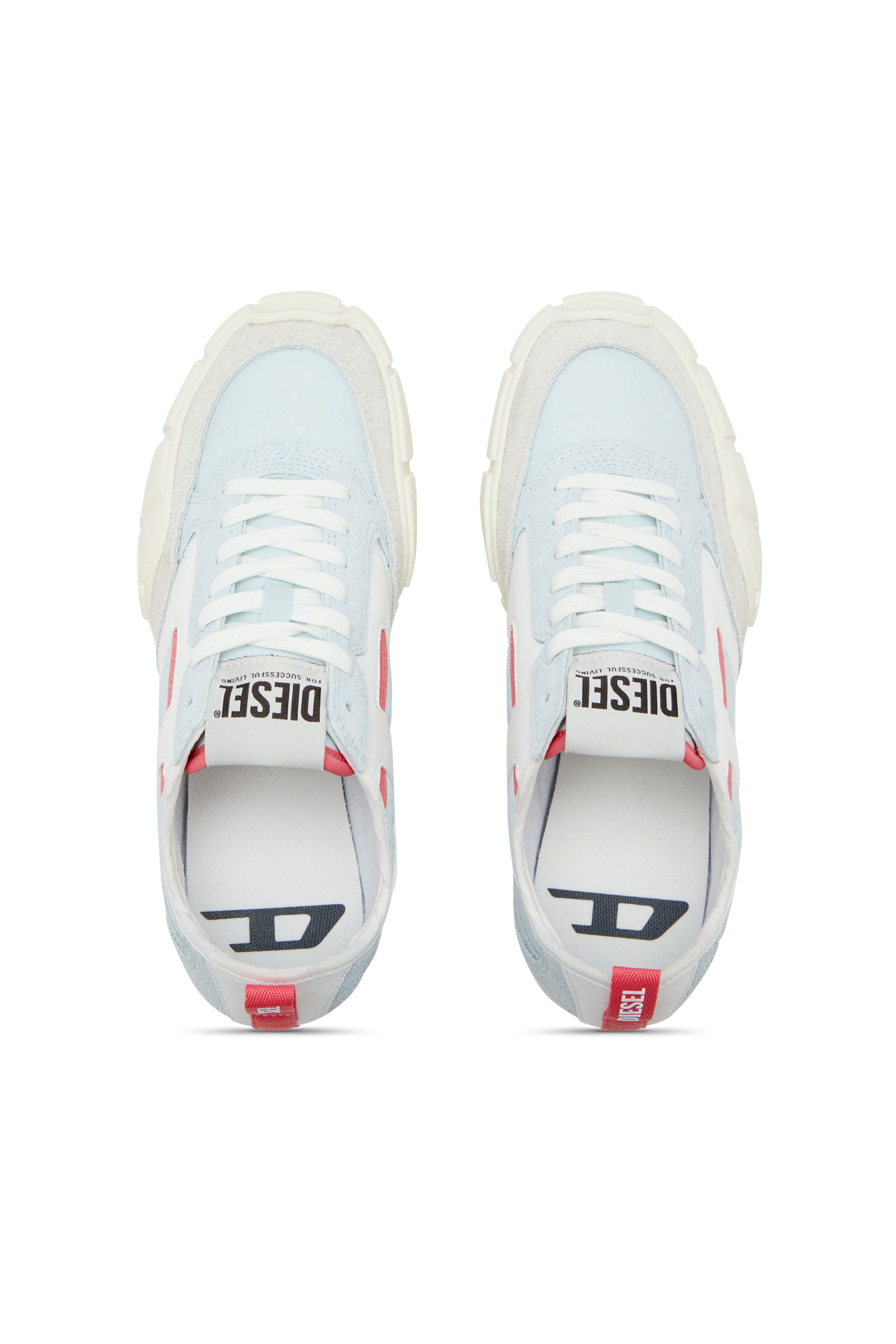 S-PAGODHA LOW W, Bleu Clair Diesel - S-PAGODHA LOW W, S-Pagodha-Sneakers en cuir, suède et tissu indéchirable Femme in Bleu - 4