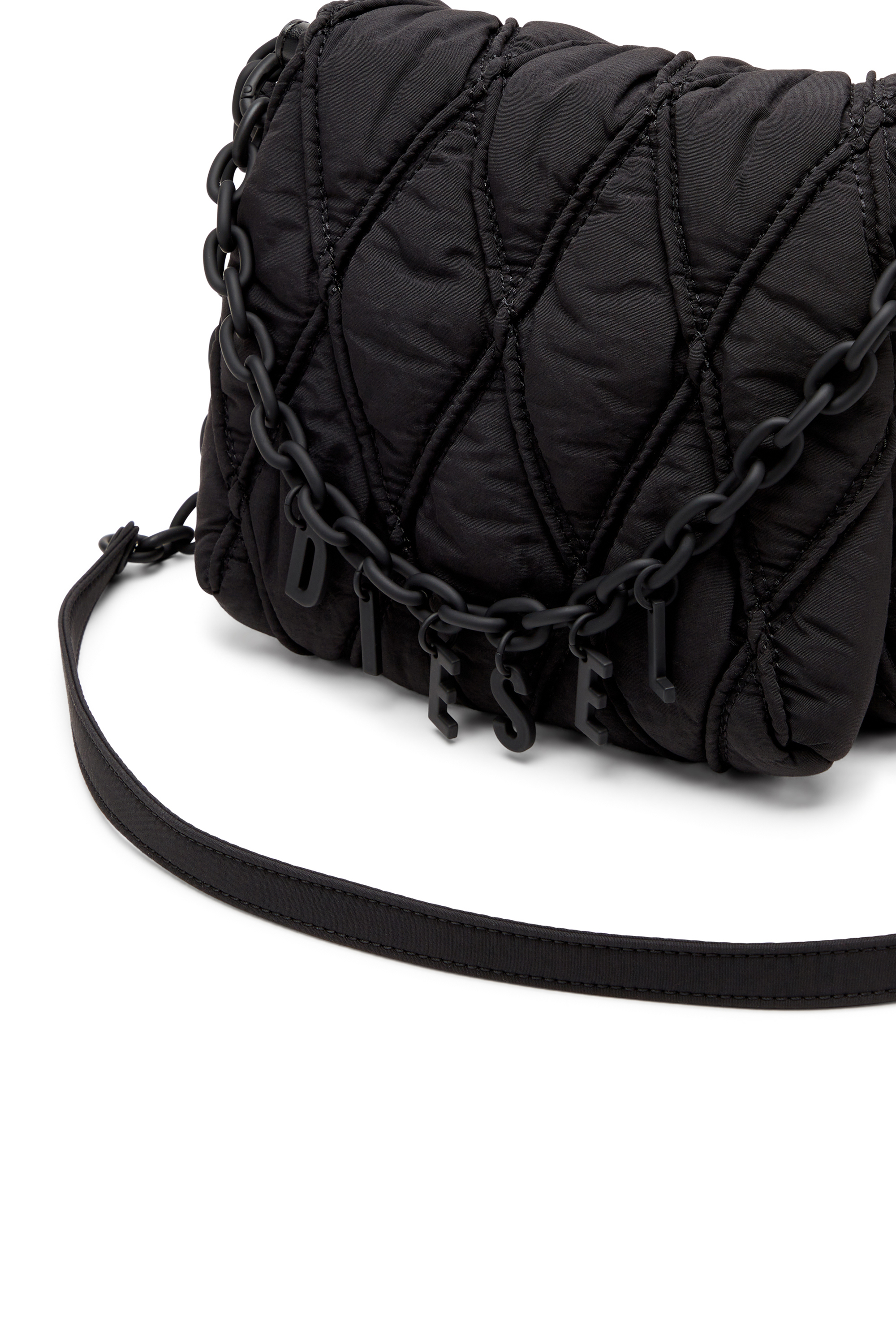 Diesel - CHARM-D SHOULDER S, Woman's Charm-D-S-Small shoulder bag in quilted nylon in Black - 5