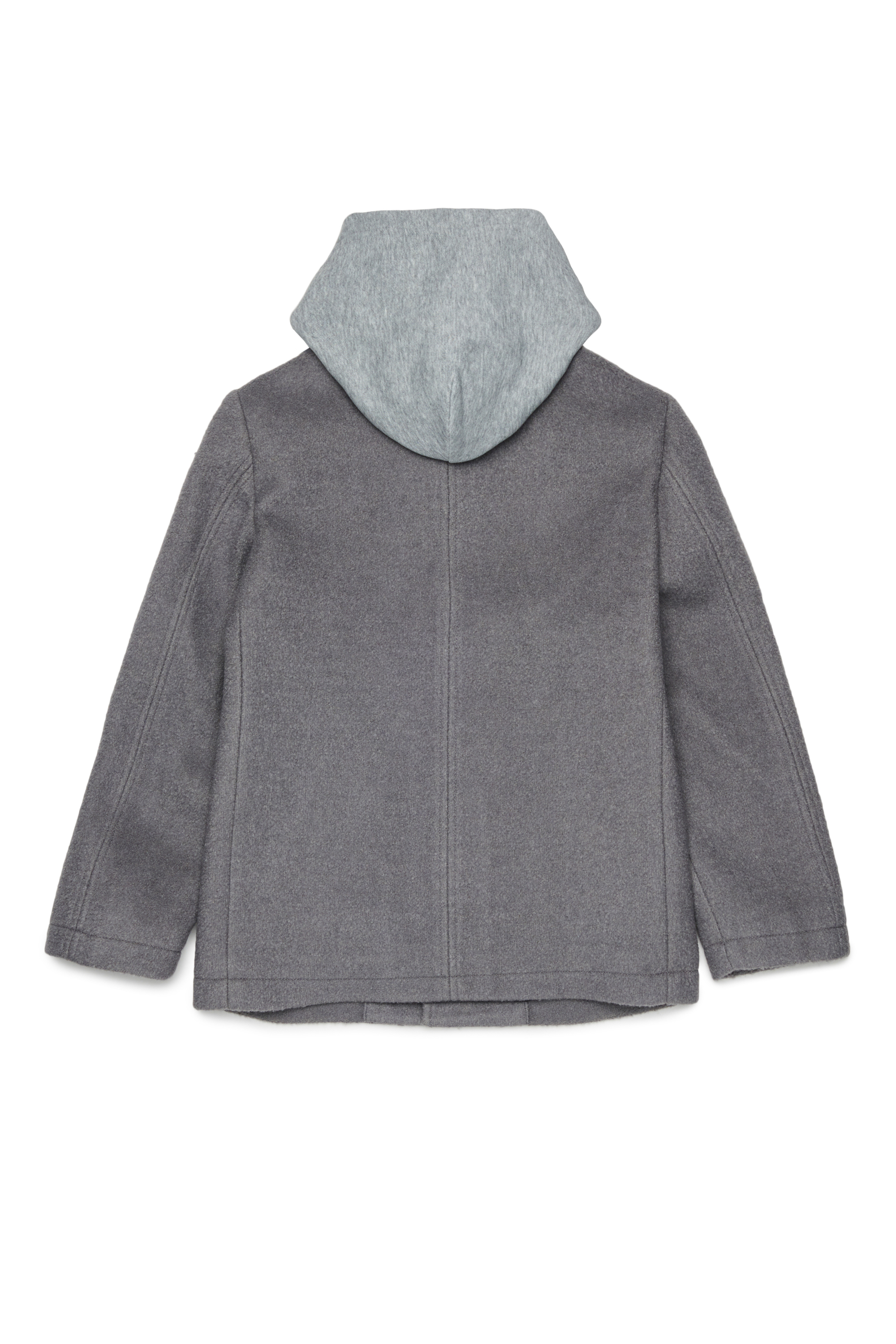 Diesel - JASTONEOUT, Manteau en laine m&eacute;lang&eacute;e avec capuche amovible Homme in Gris - 2