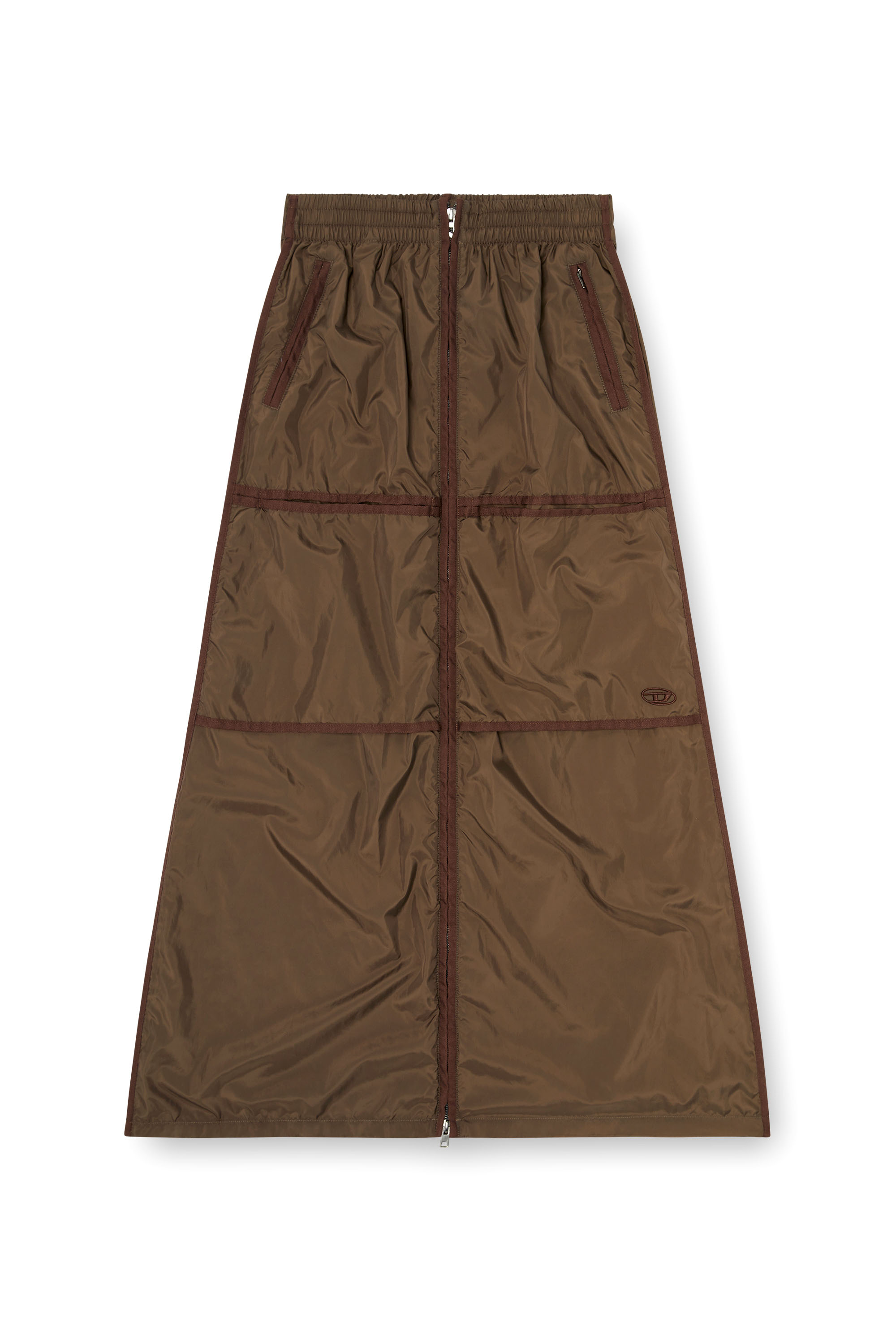 Diesel - O-HYTON, Jupe maxi coupe windbreaker avec zip devant Femme in ToBeDefined - 4