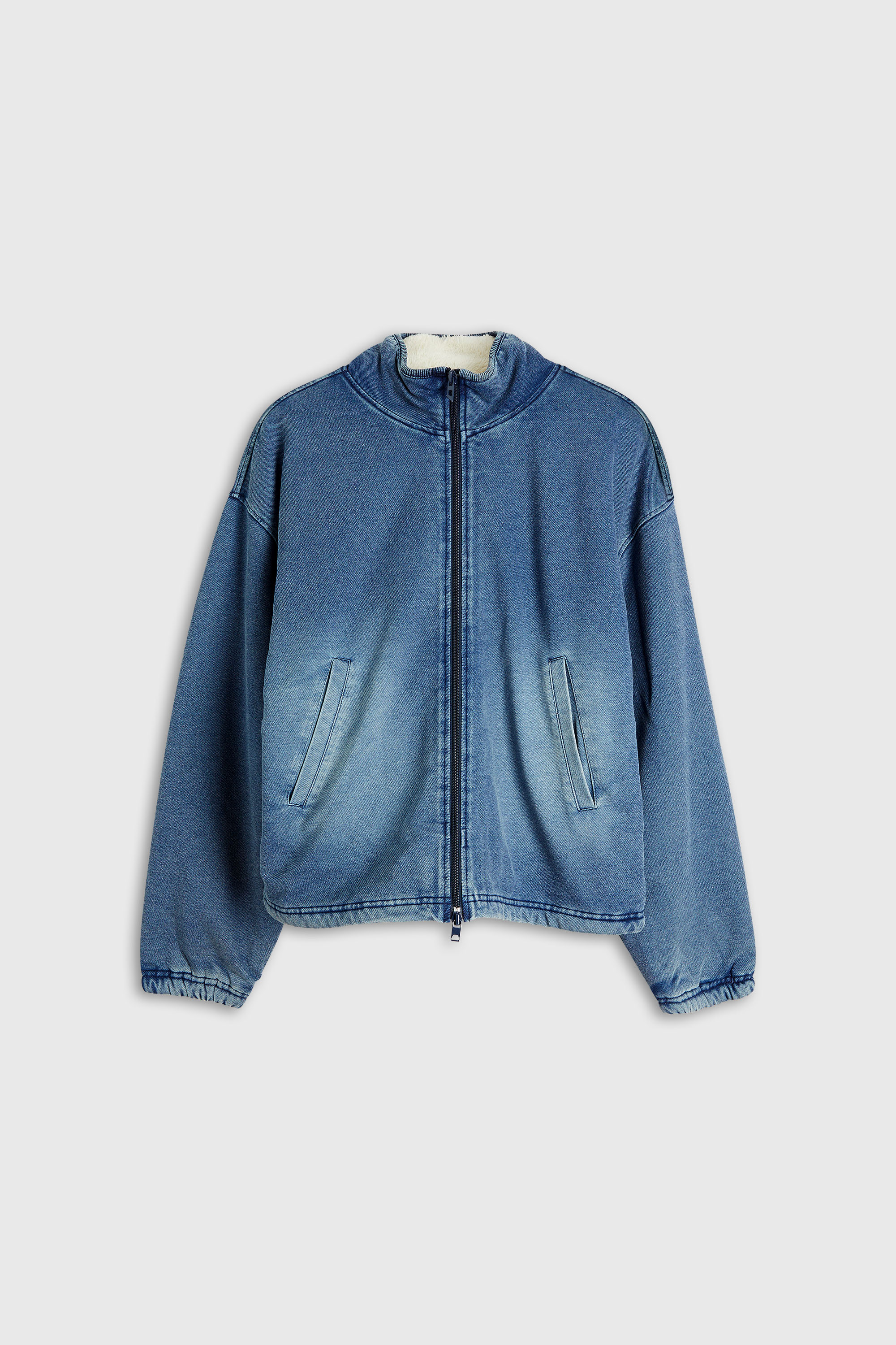 Diesel - G-LEAMY, Veste sweat effet denim Femme in Bleu - 2