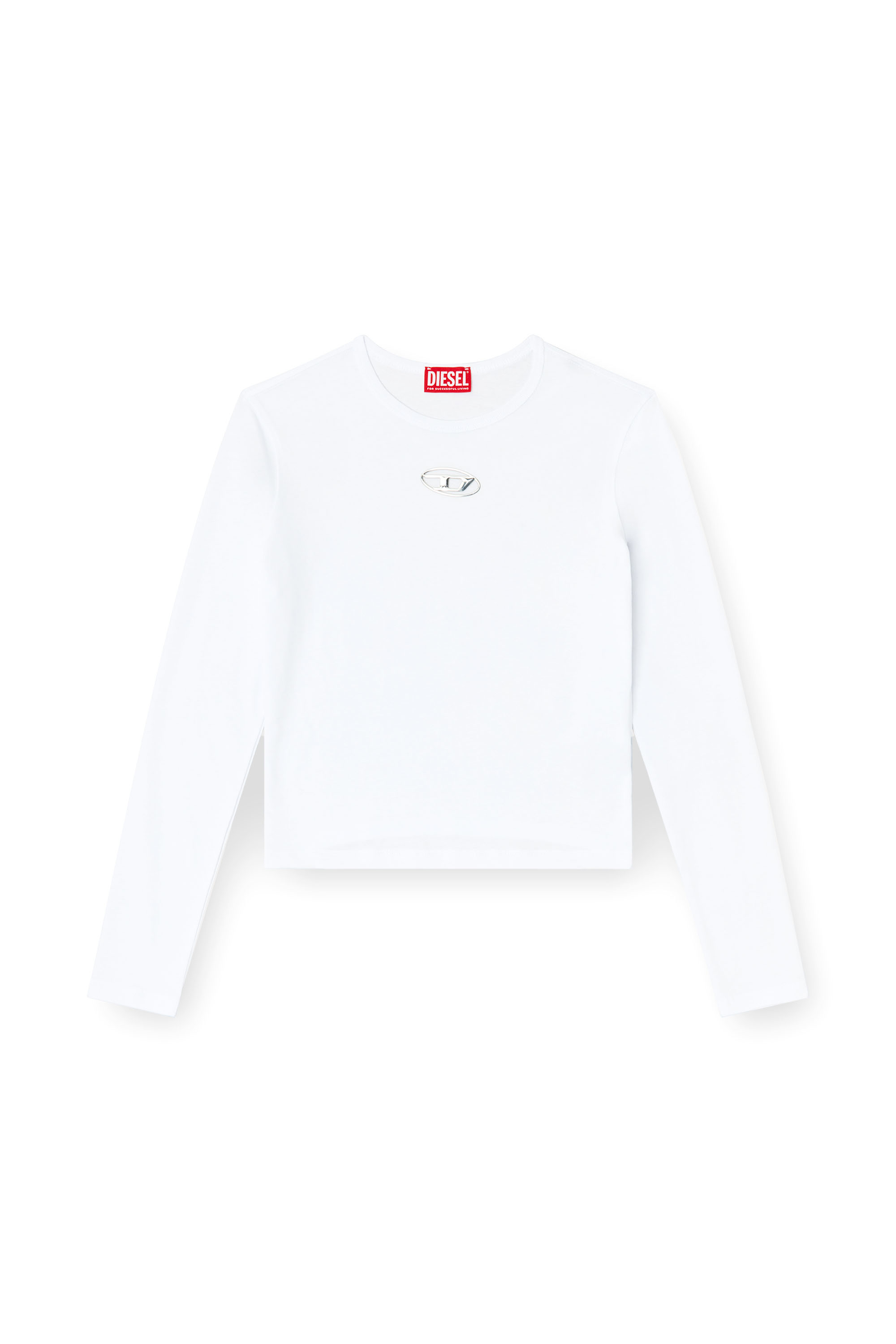 T-UNCUTIE-LONG-LS-OD, Blanc Diesel - T-UNCUTIE-LONG-LS-OD, Haut à manches longues avec cut-out Oval D Femme in Blanc - 2