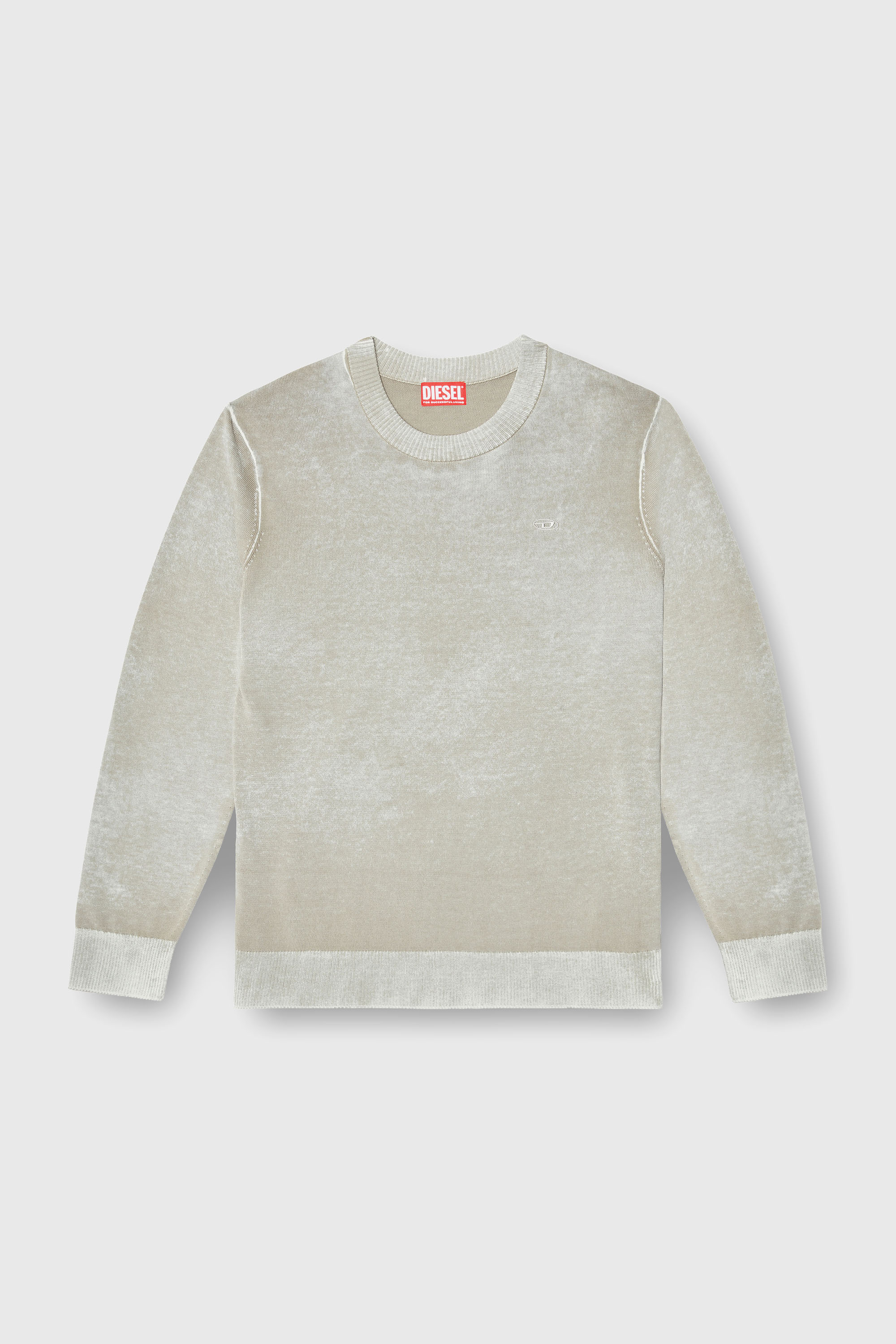 Diesel - K-LAURENT, Pull avec impression invers&eacute;e d&eacute;color&eacute;e Homme in Gris - 2