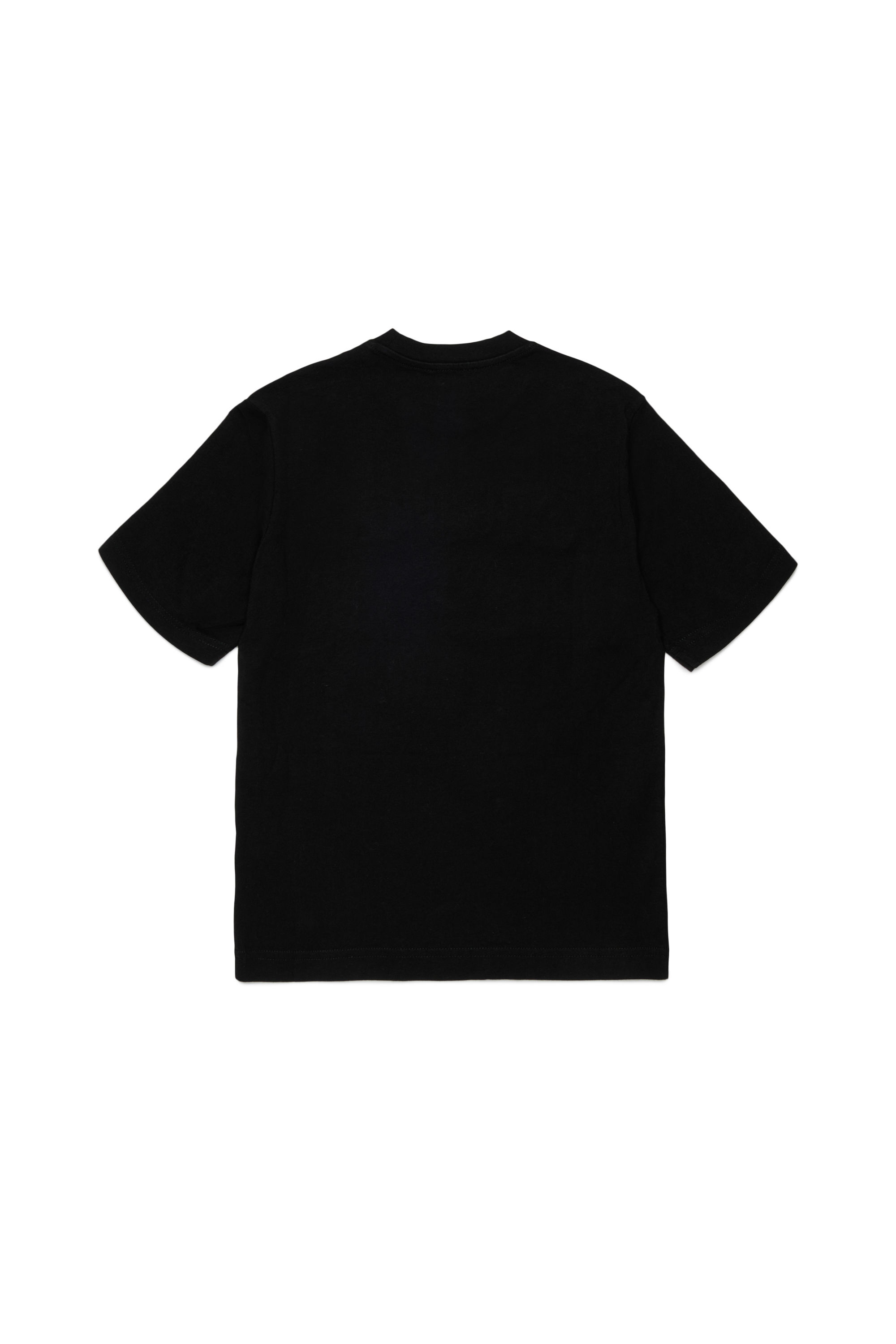 Diesel - TJEANS OVER, T-shirt en coton avec logo effet effiloch&eacute; Homme in Noir - 2