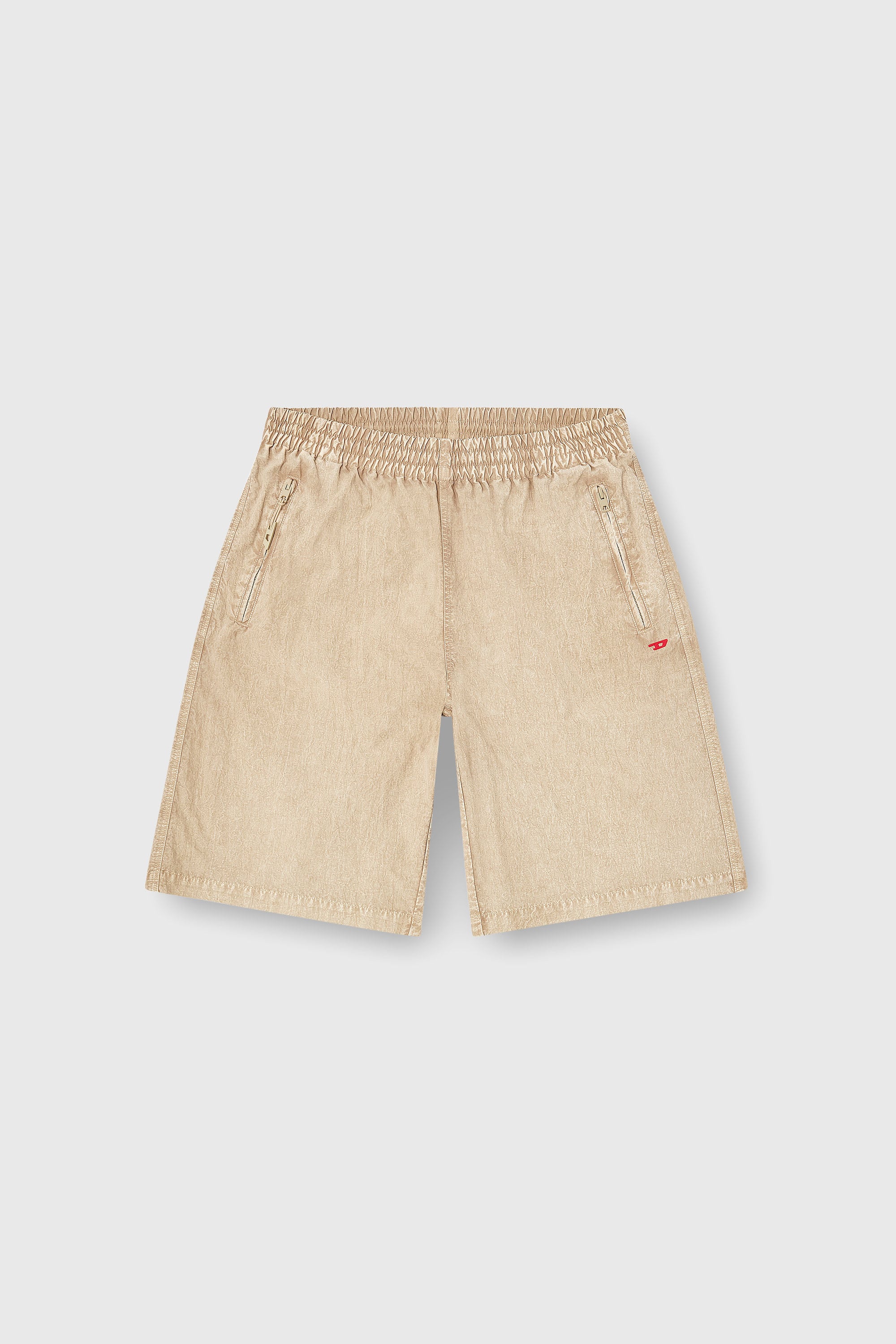 Diesel - P-THECK-SHORT-PLBH, Short en nylon trait&eacute; Homme in Beige - 2